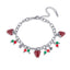 Pulsera de fresas esmaltadas con cristales 18-23cm
