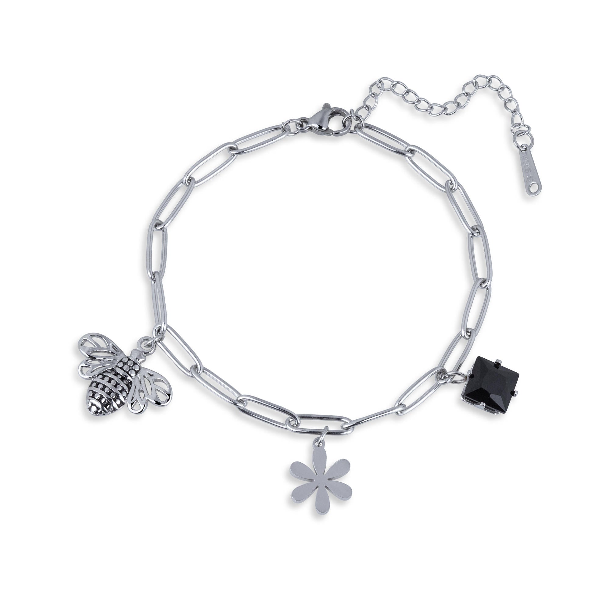 Pulsera de abeja flor y cuadro con cristal 18-23cm