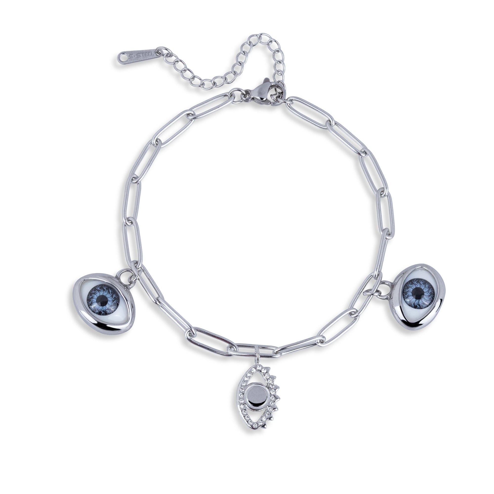 Pulsera de ojo turco con cristales 18-23cm