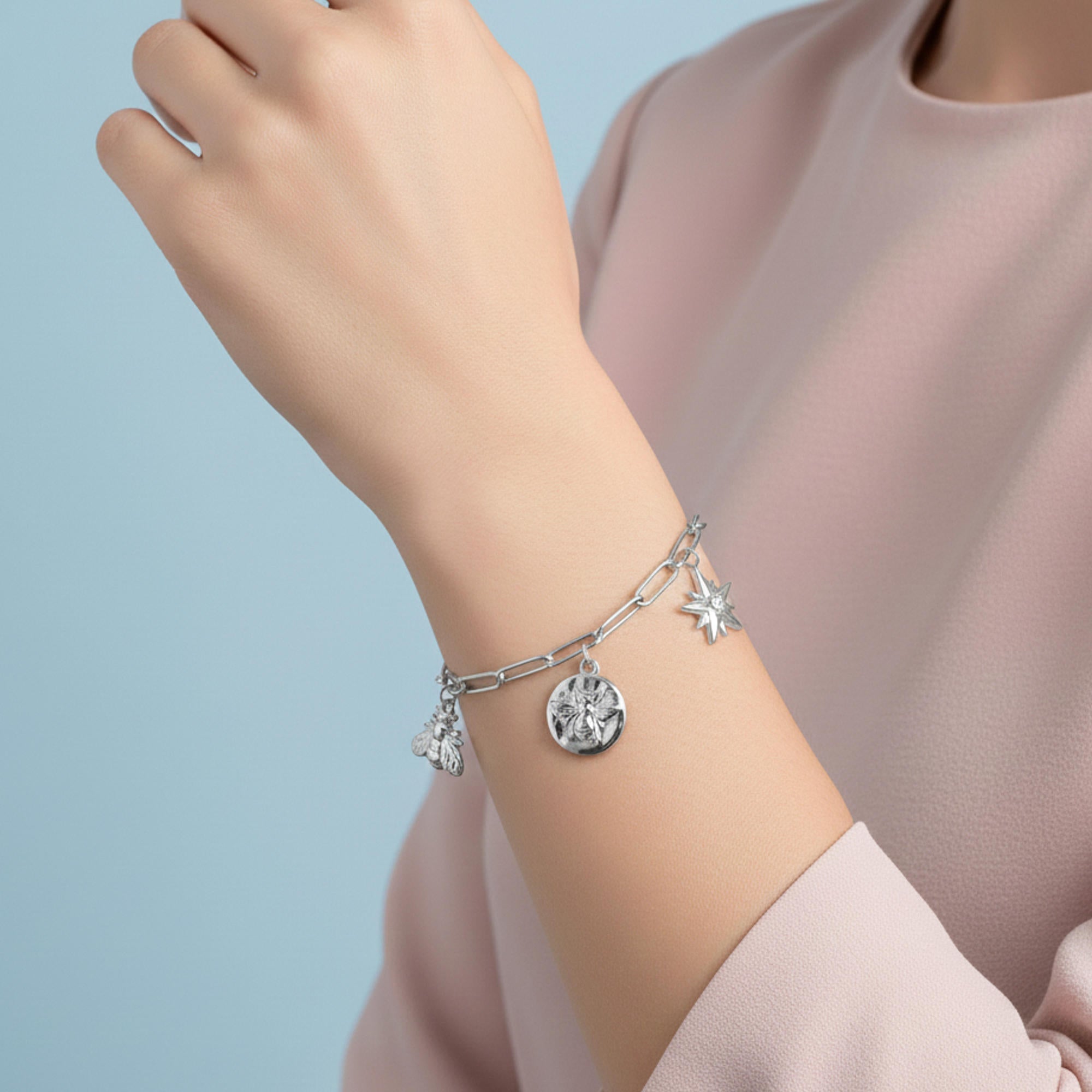 Pulsera de abeja y estrella con cristal 18-23cm