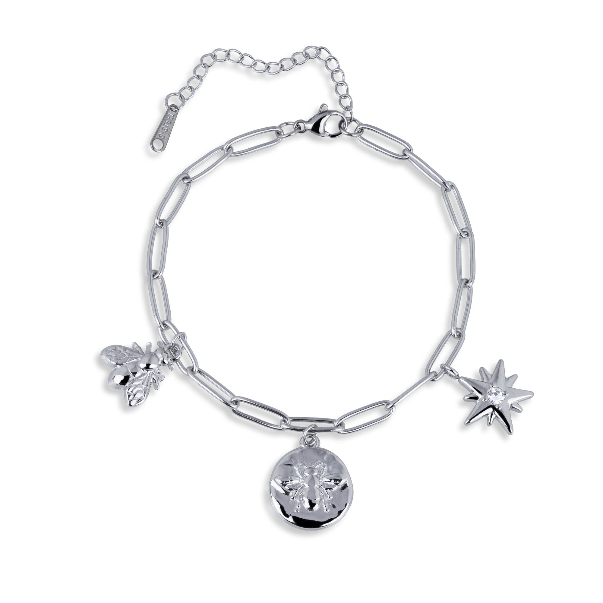 Pulsera de abeja y estrella con cristal 18-23cm