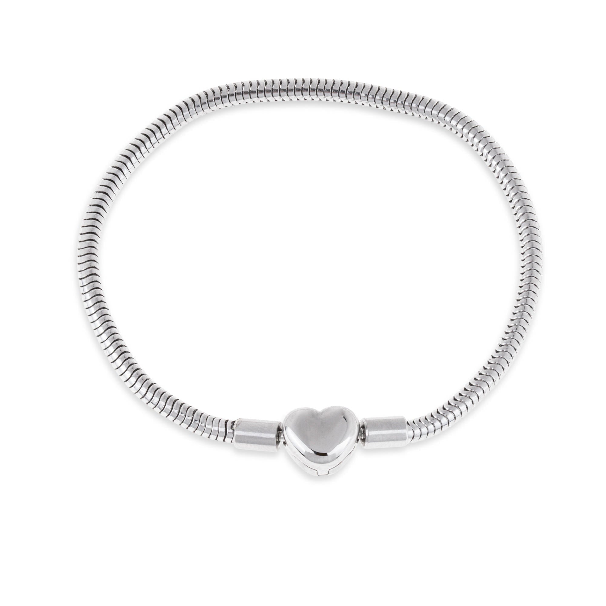 Pulsera para charms con broche de corazon 17cm