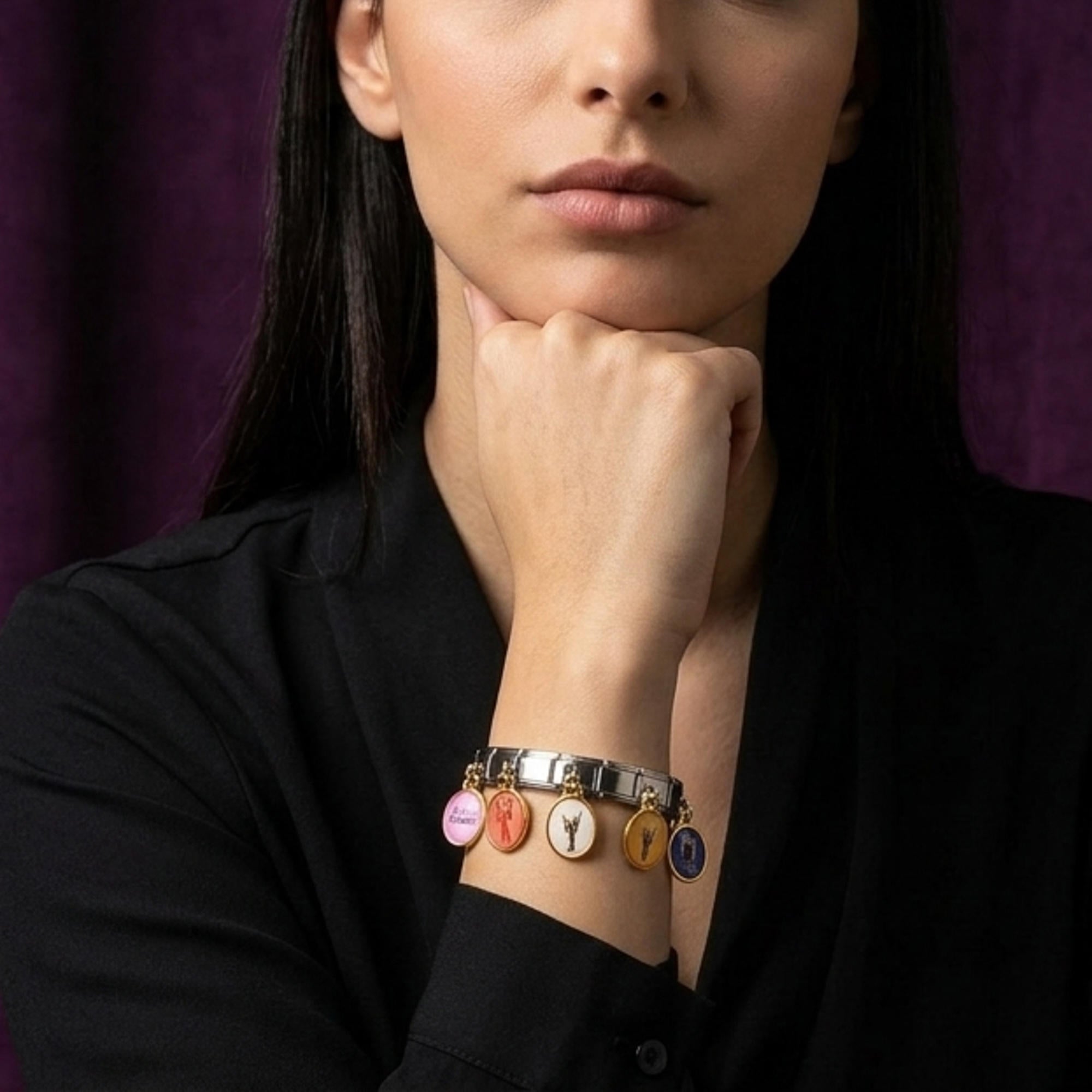 Brazalete ajustable italiano dijes colgantes de los Arcangeles 9mm