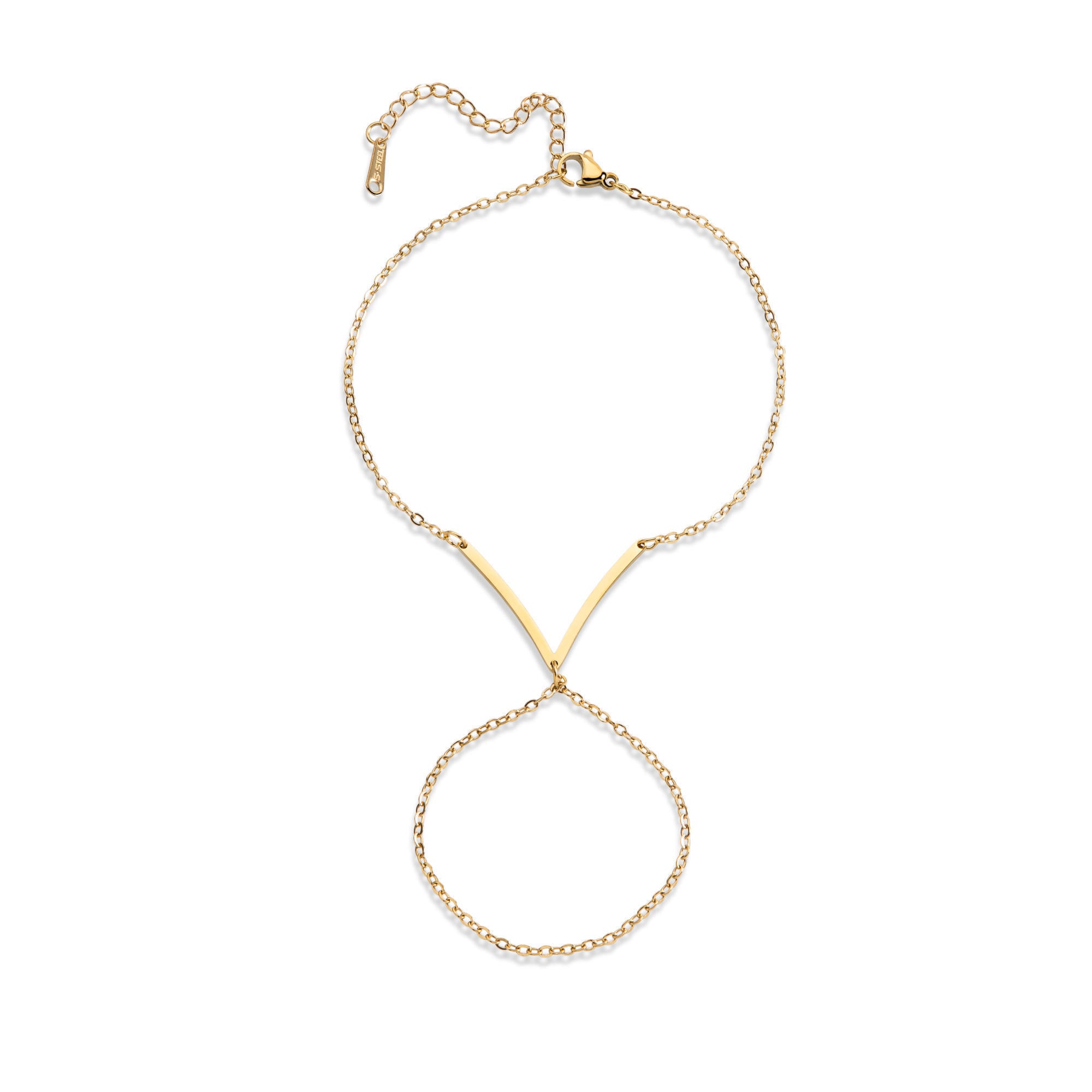 Pulsera eslabon sencillo y anillo enlazado 20-25cm