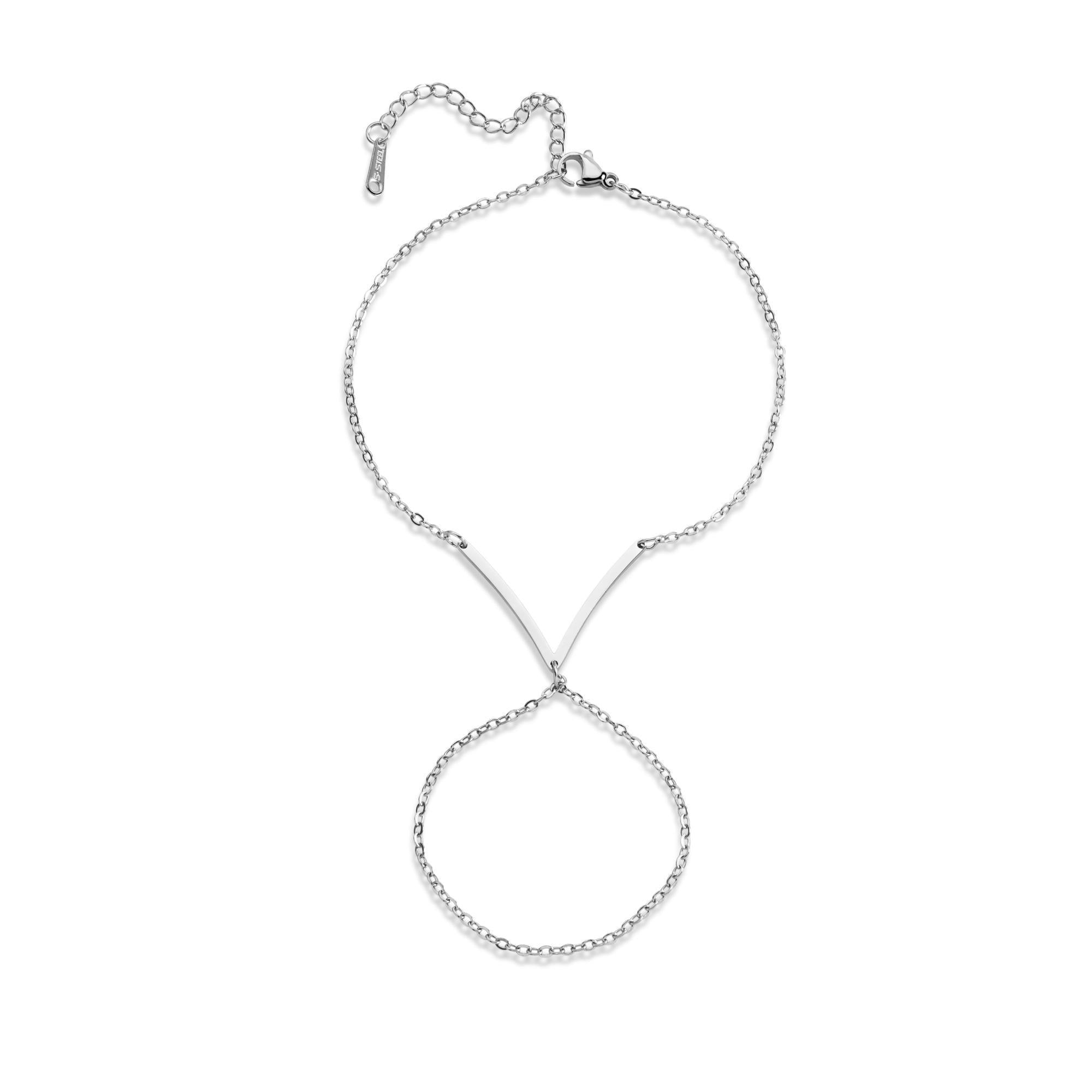 Pulsera eslabon sencillo y anillo enlazado 20-25cm