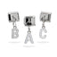 Charm eslabon italiano letra a con cristales 9mm