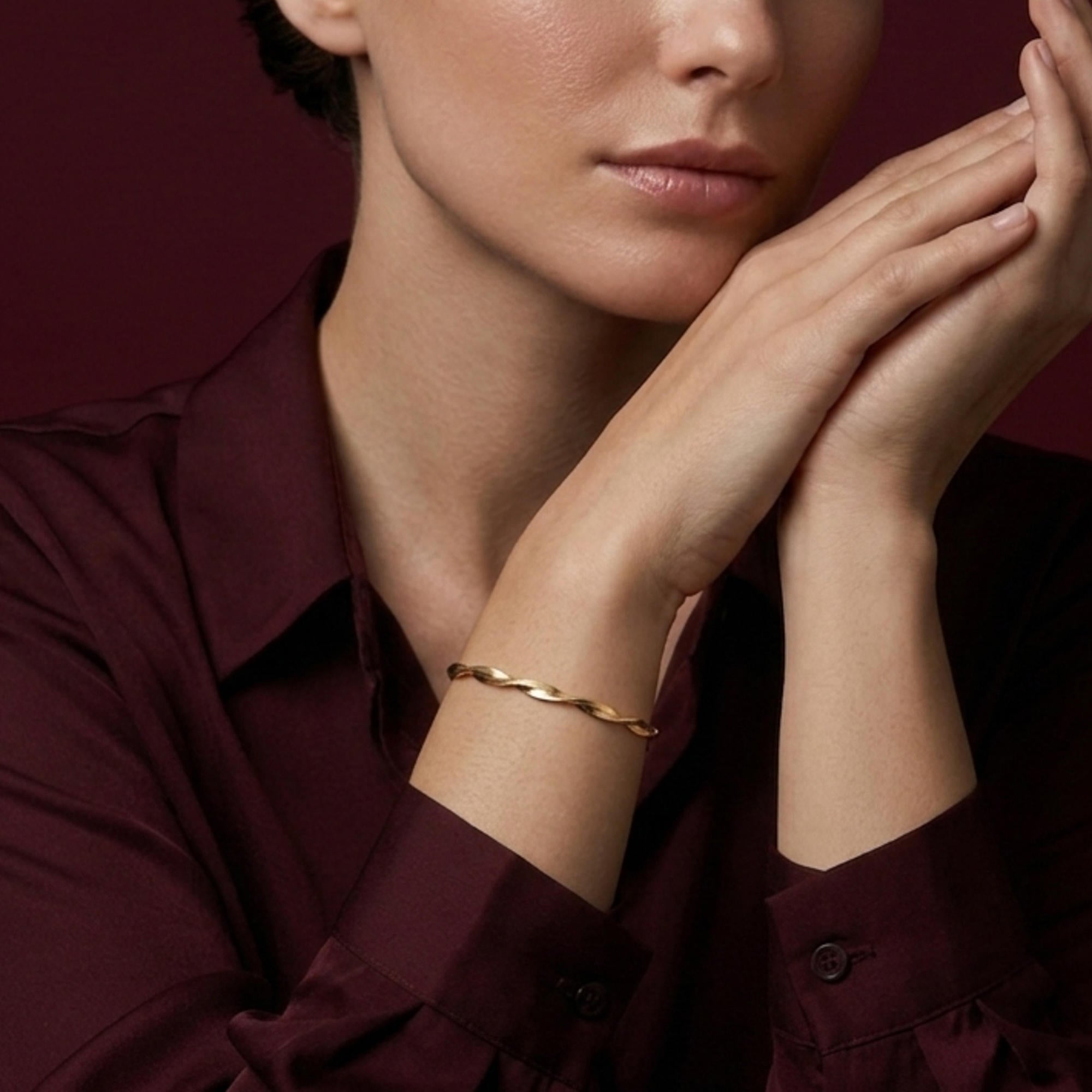 Pulsera panza de vibora trenzada 16-19cm