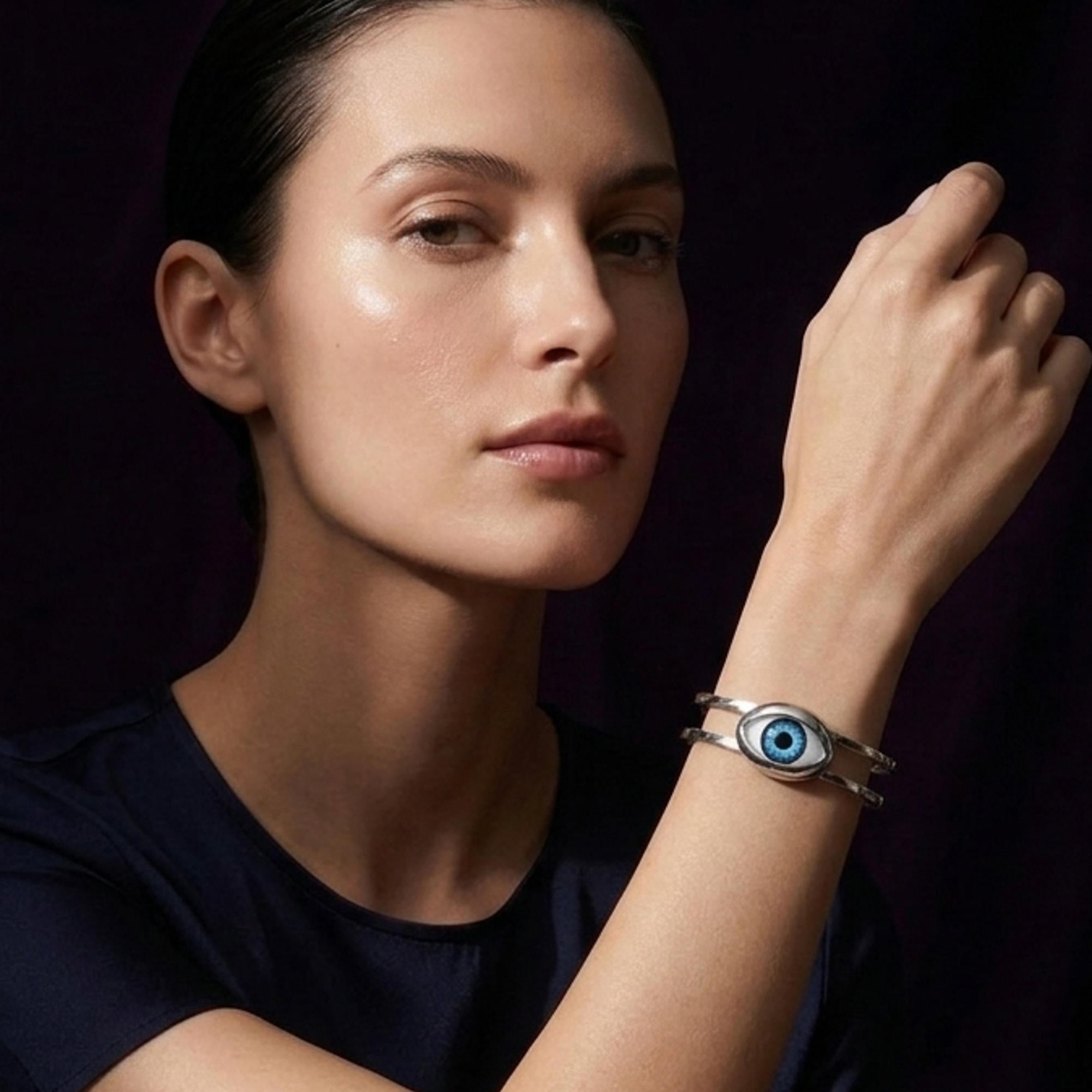 Brazalete ojo realista azul 7cm