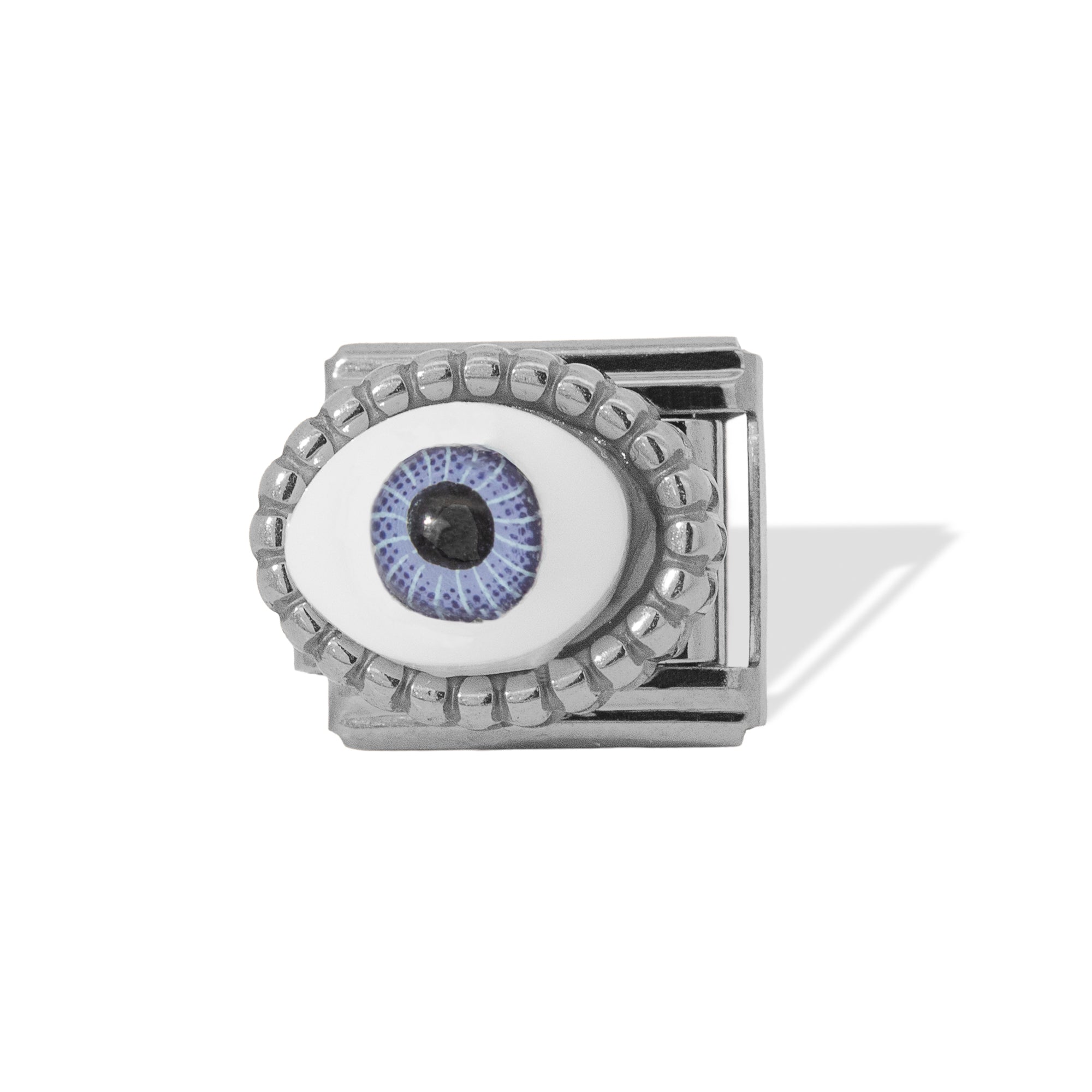 Charms eslabon italiano ojo azul 9x10mm
