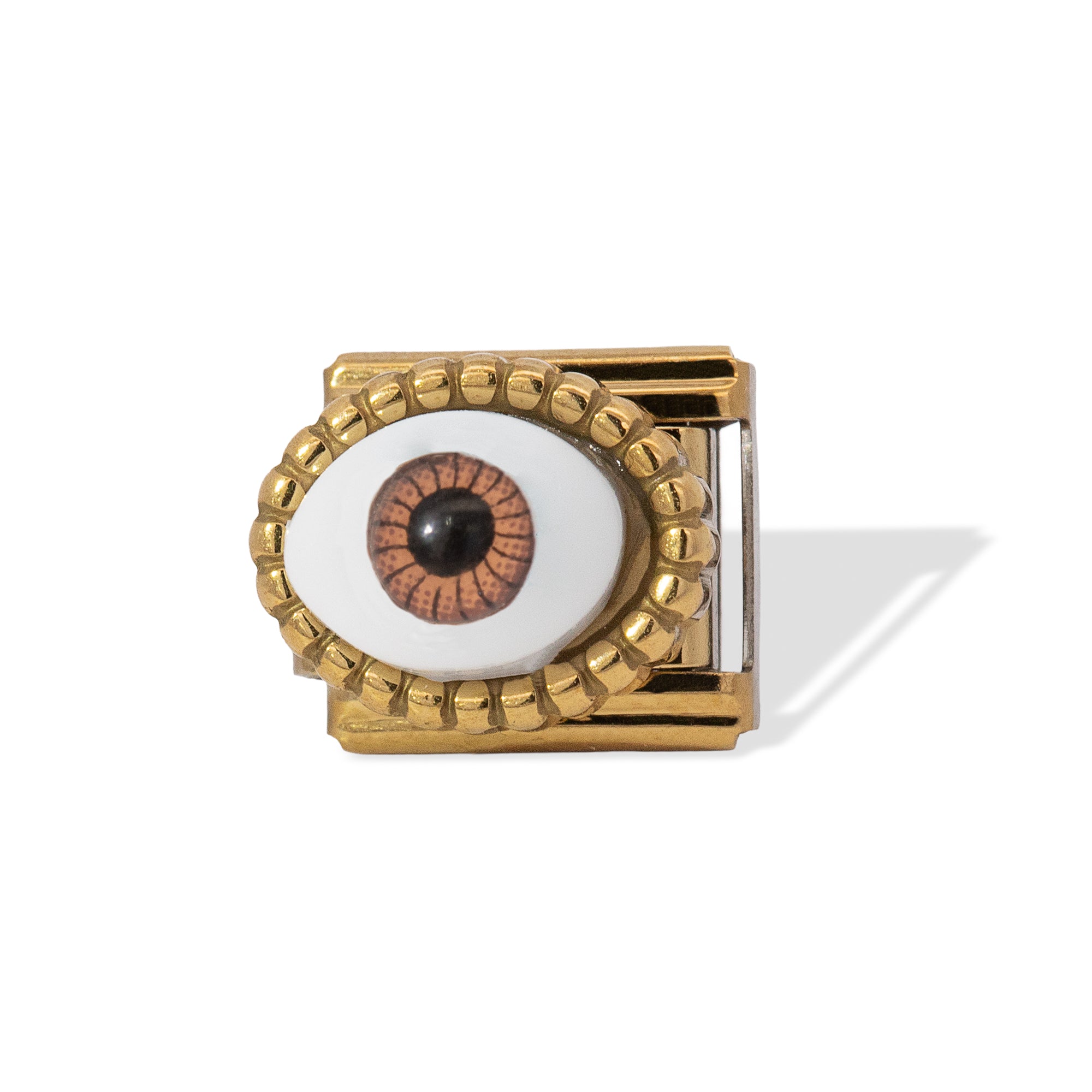 Charms eslabon italiano ojo cafe 9x10mm