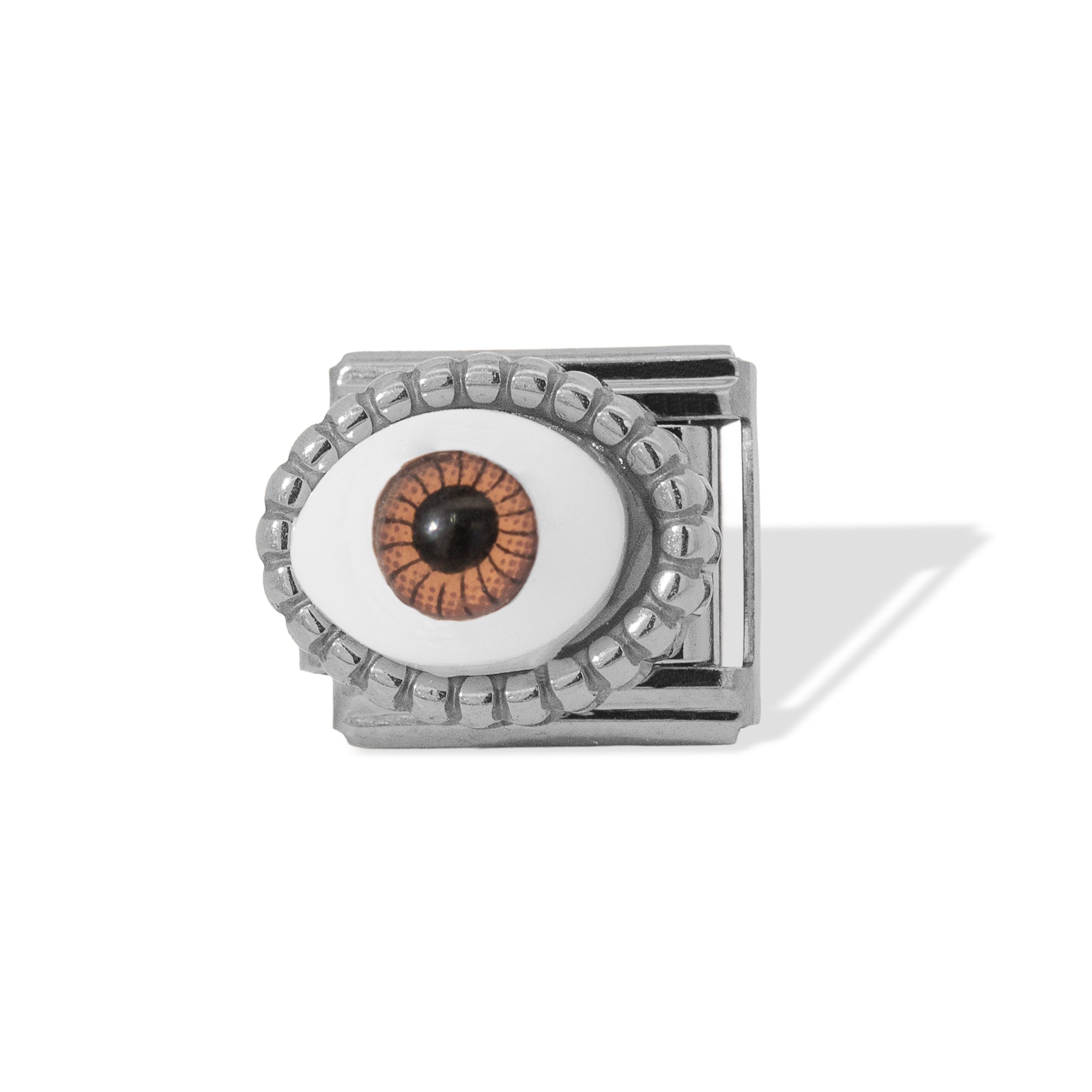 Charms eslabon italiano ojo cafe 9x10mm