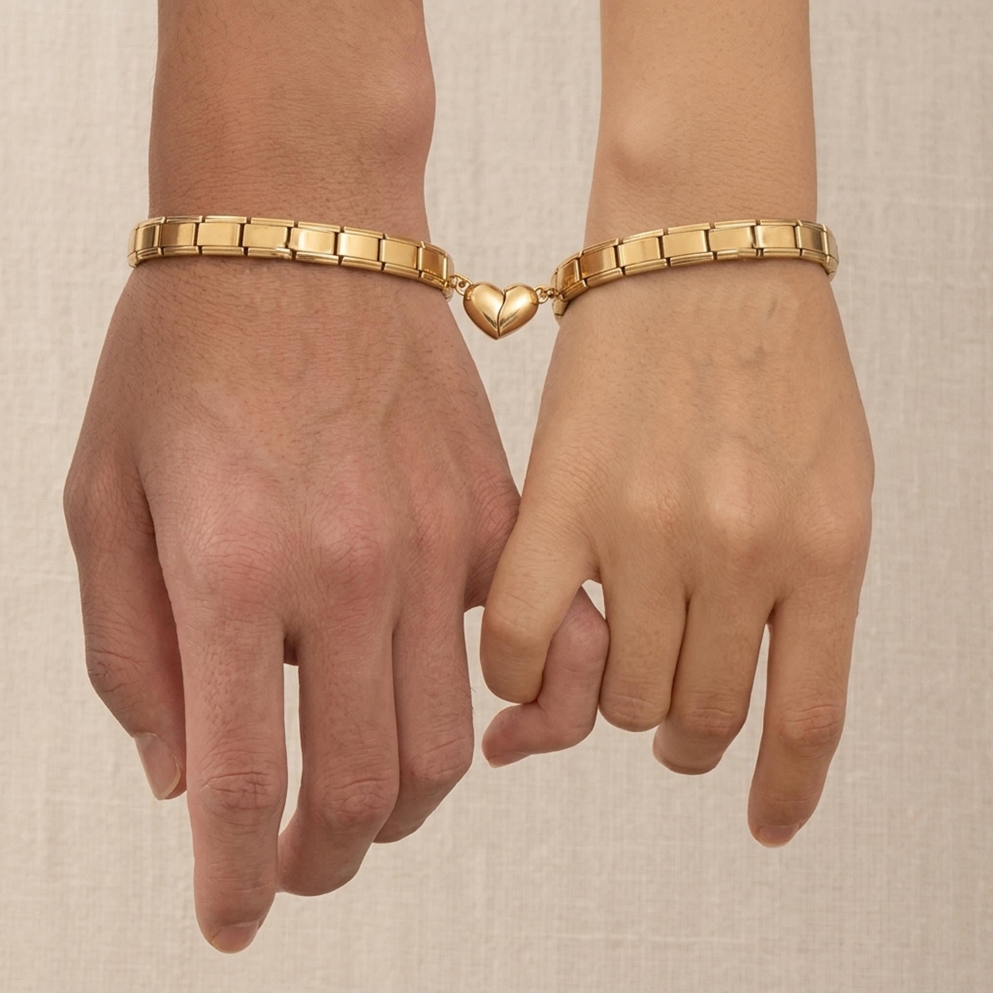 Set brazalete ajustable italiano corazon complementario 9mm