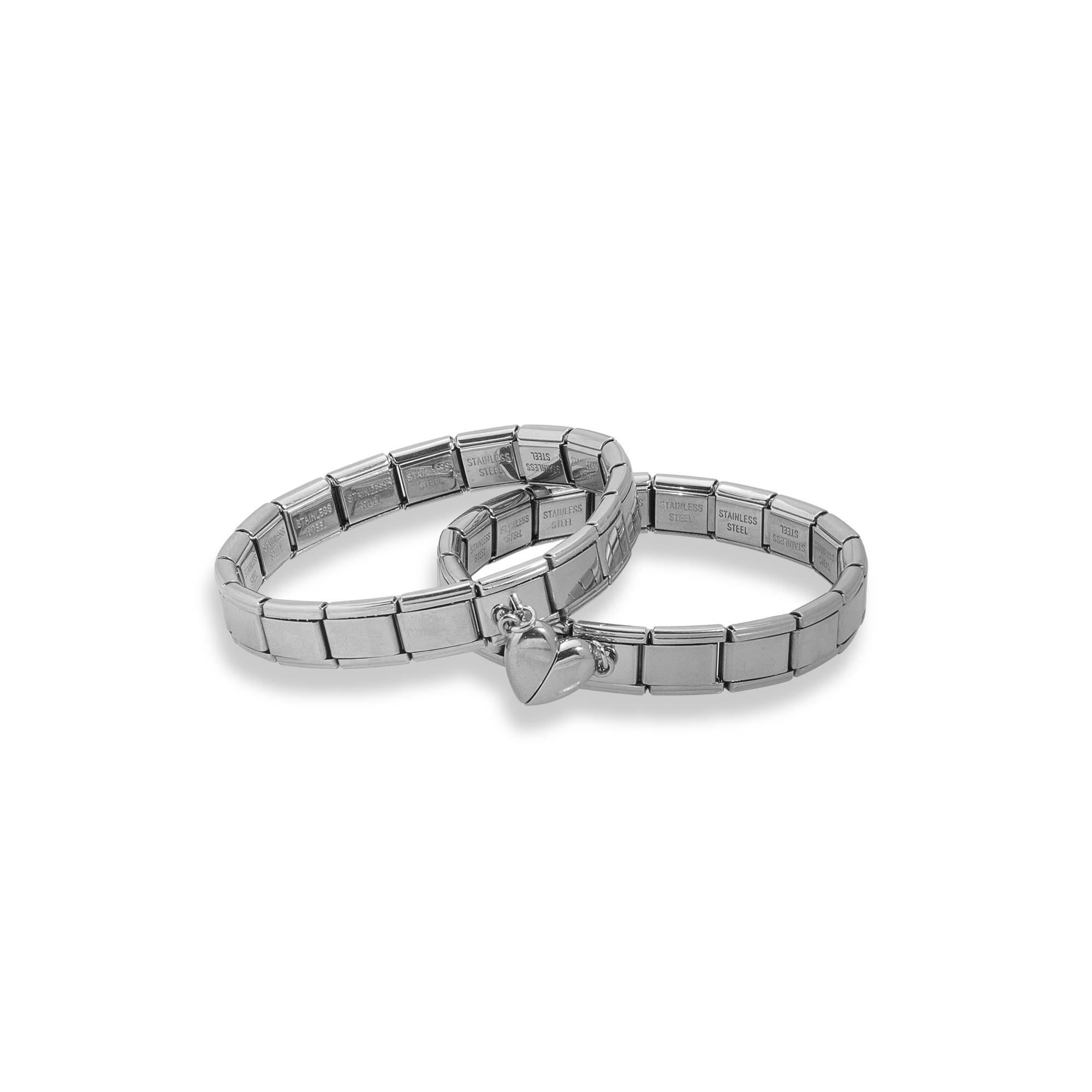 Set brazalete ajustable italiano corazon complementario 9mm