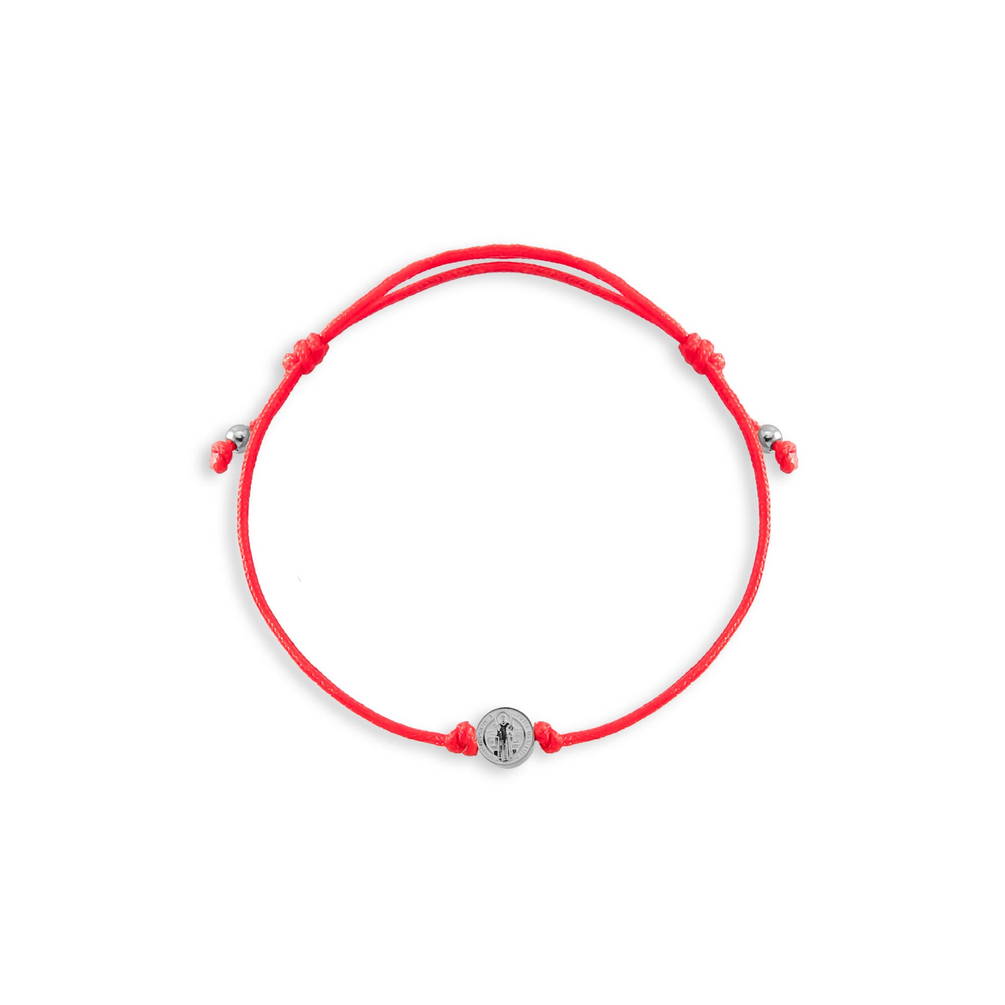 Pulsera de hilo ajustable Medalla San Benito 8mm