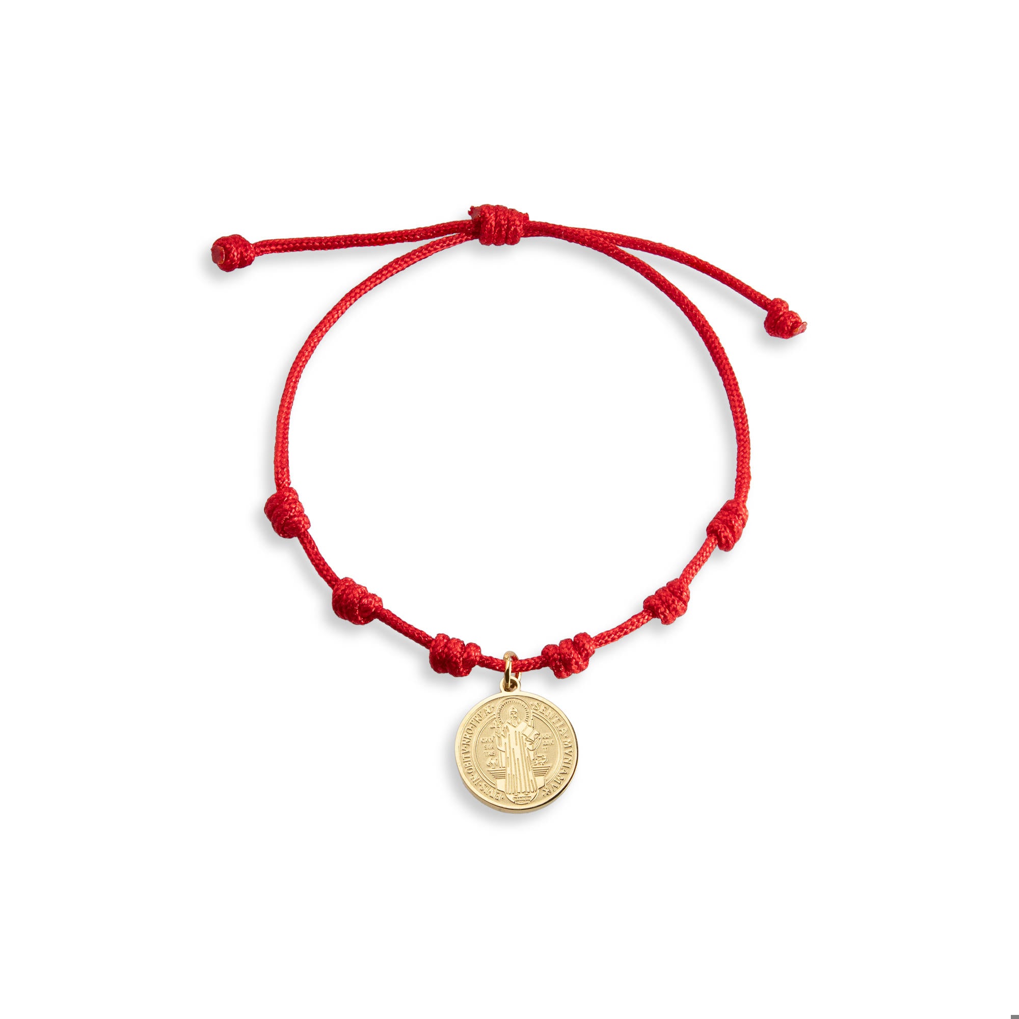 Pulsera ajustable de hilo nudos dije San Benito colgante 20mm