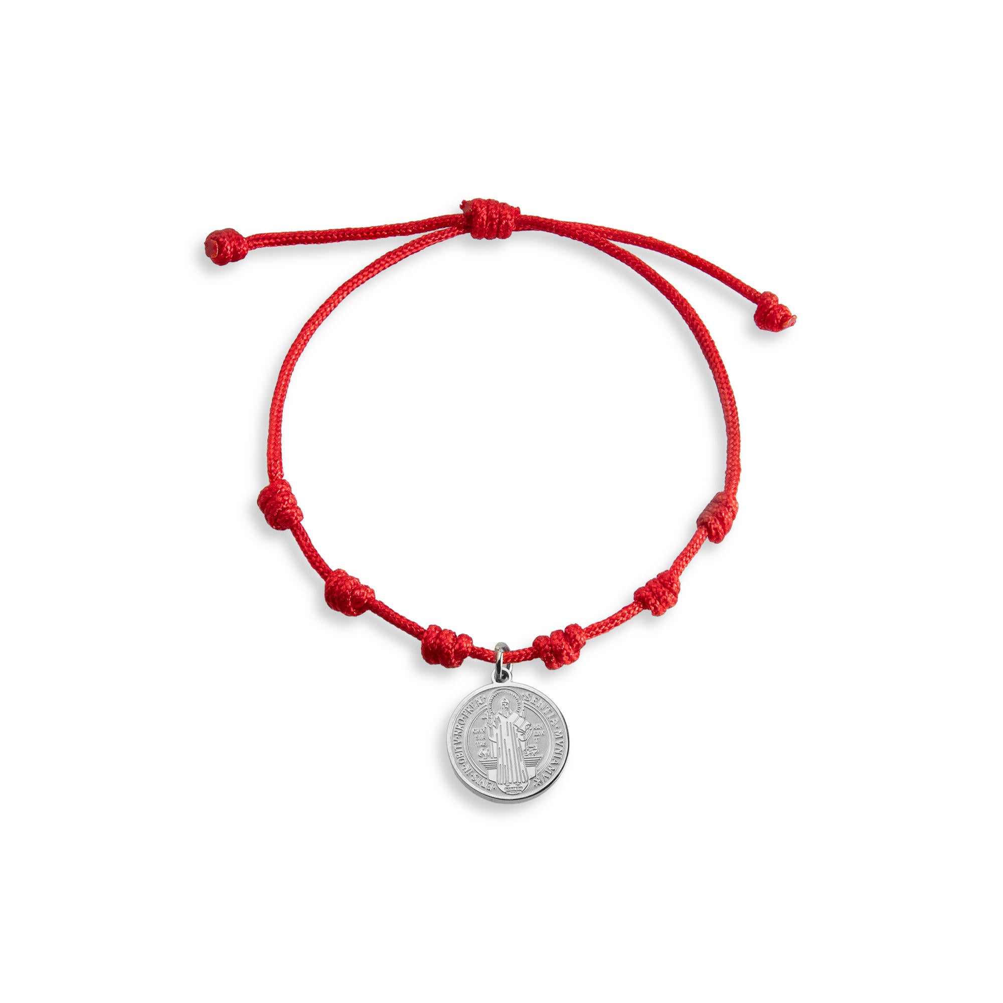 Pulsera ajustable de hilo nudos dije San Benito colgante 20mm