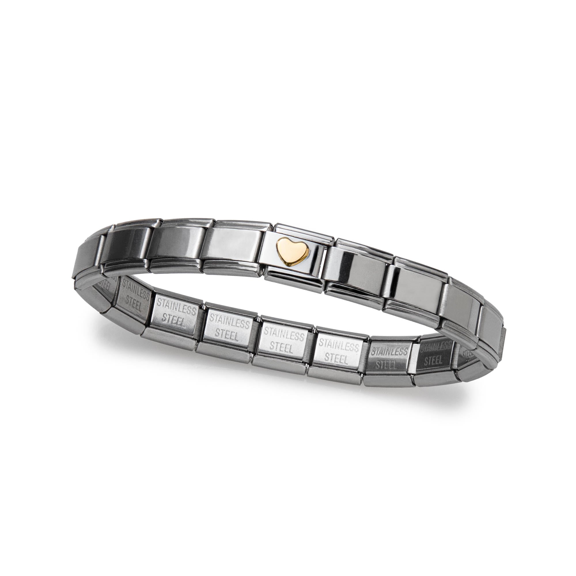 Brazalete italiano ajustable con corazon 9mm