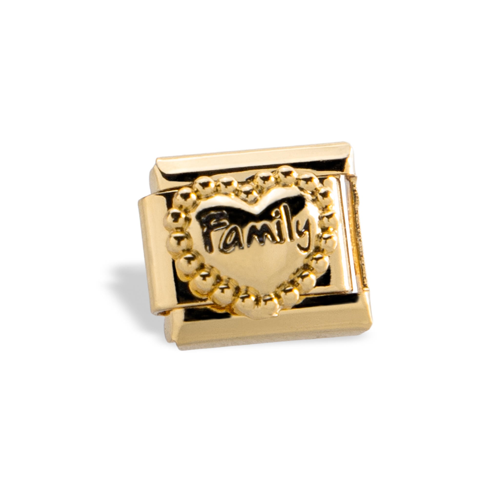 Charm eslabon italiano corazon frase family 9x10mm