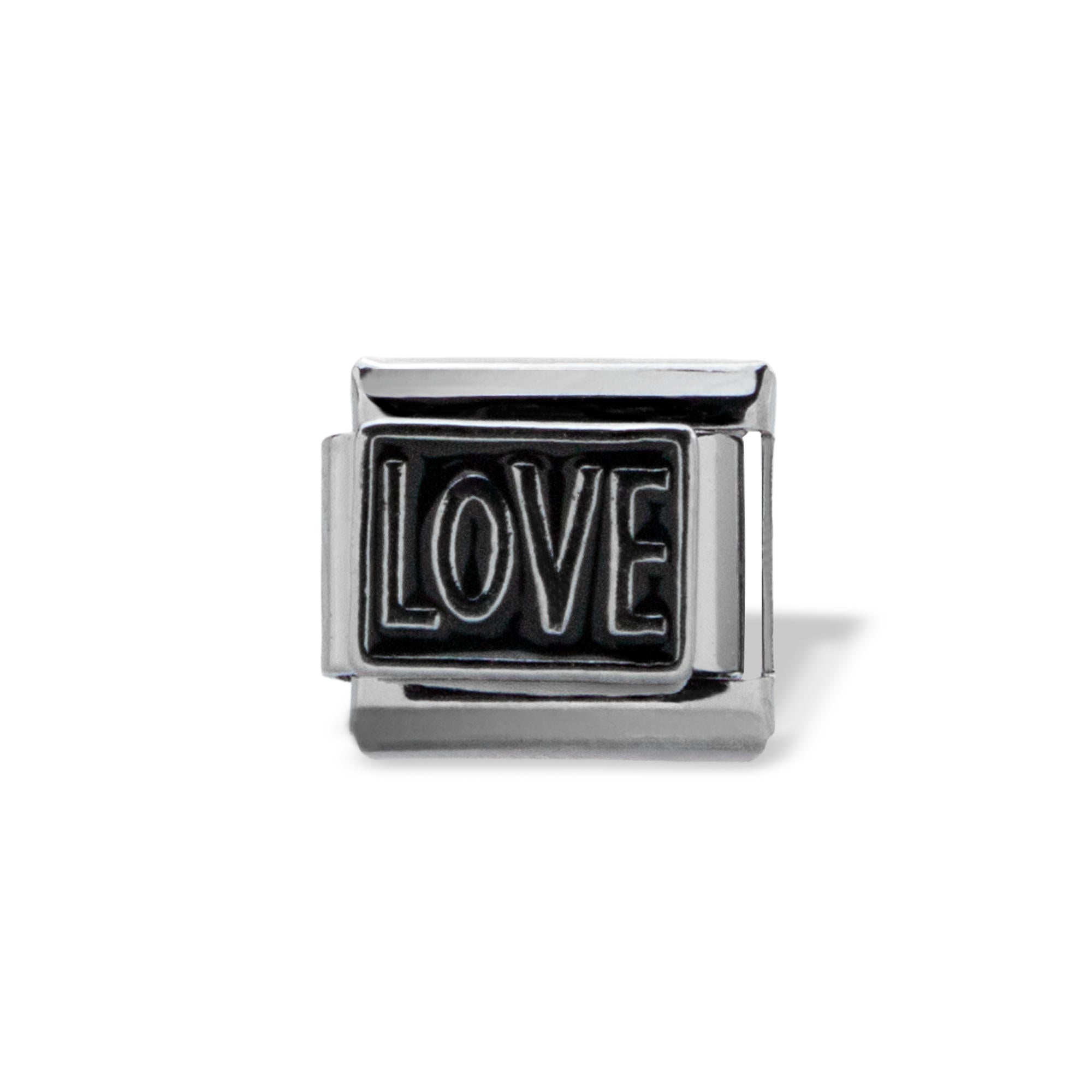 Charm eslabon italiano frase love esmaltado 9x10mm