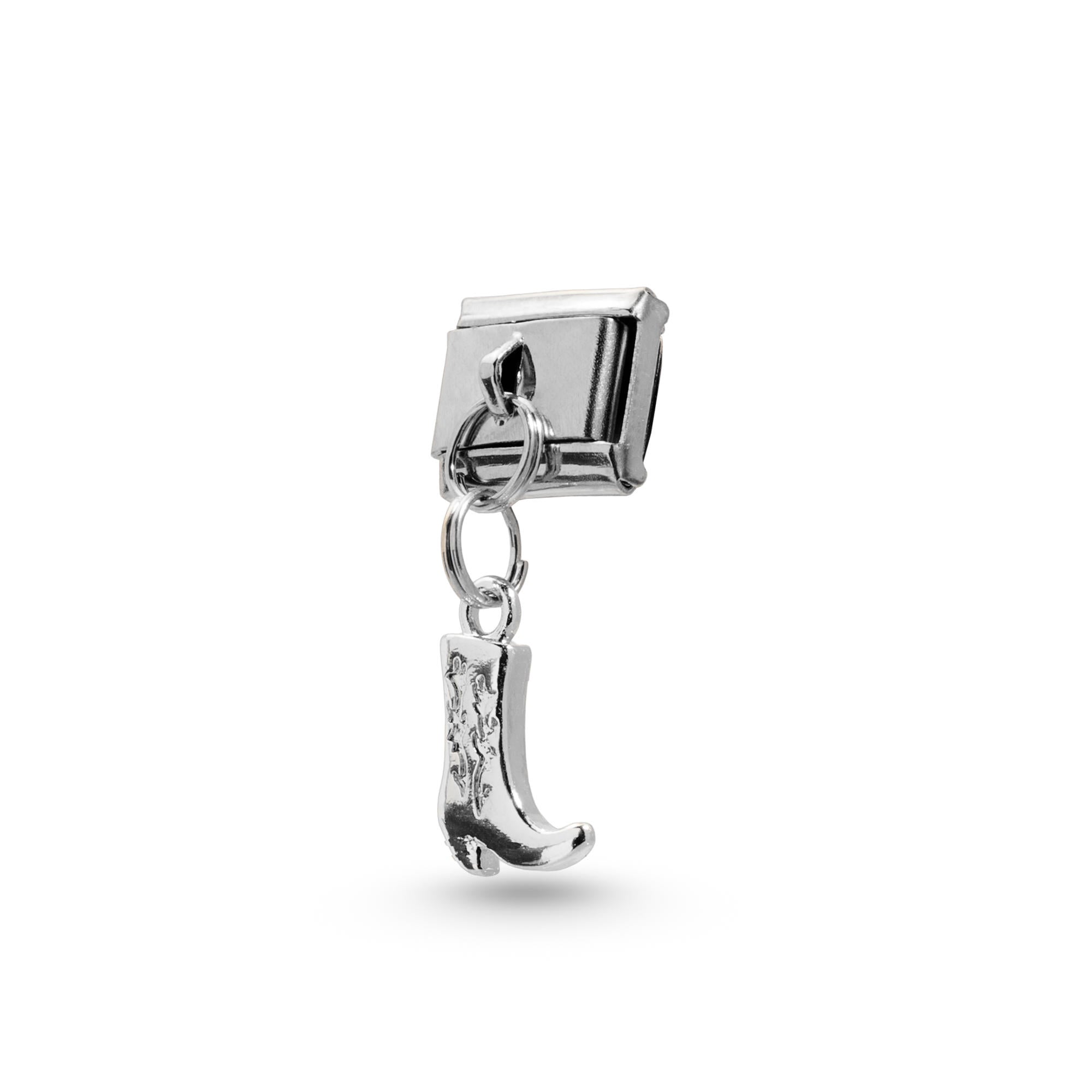Charm eslabon italiano bota vaquera colgante 9x10mm
