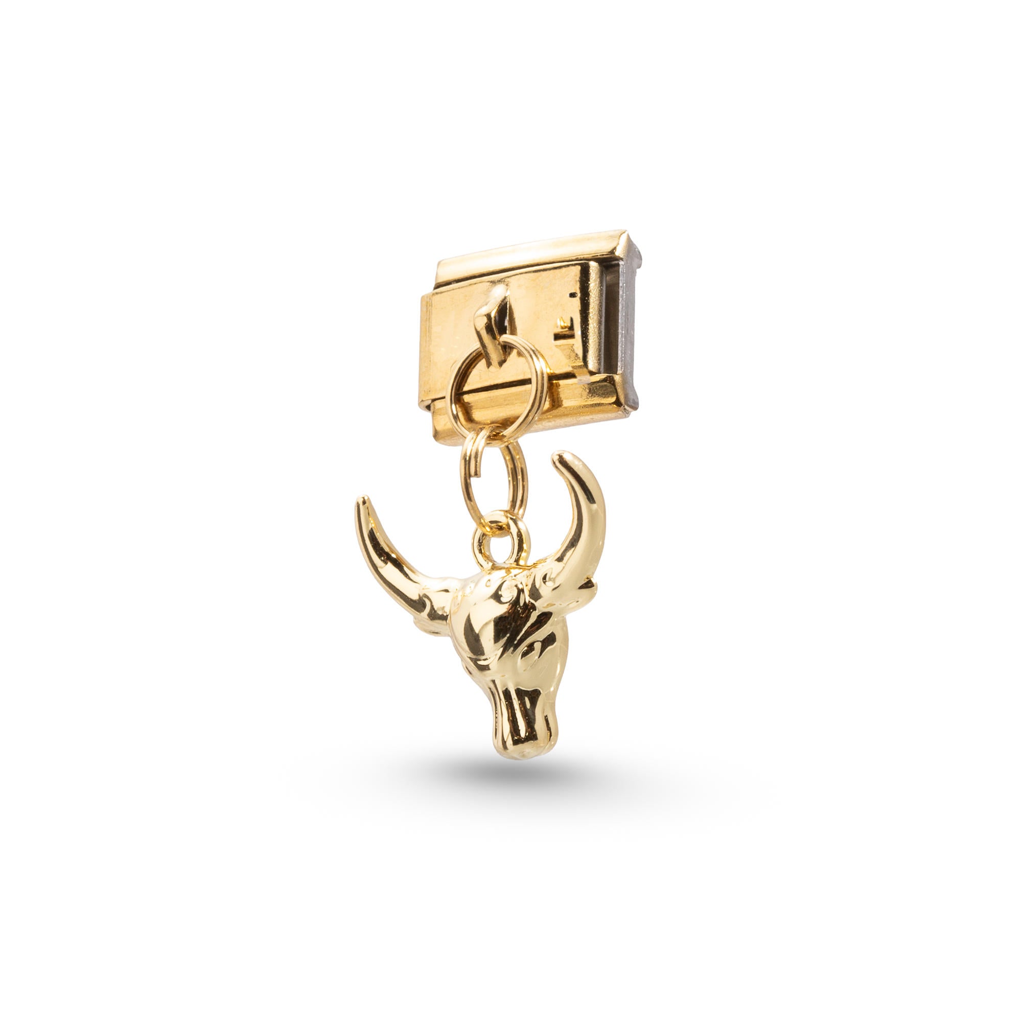 Charm eslabon italiano cabeza de toro colgante 9x10mm