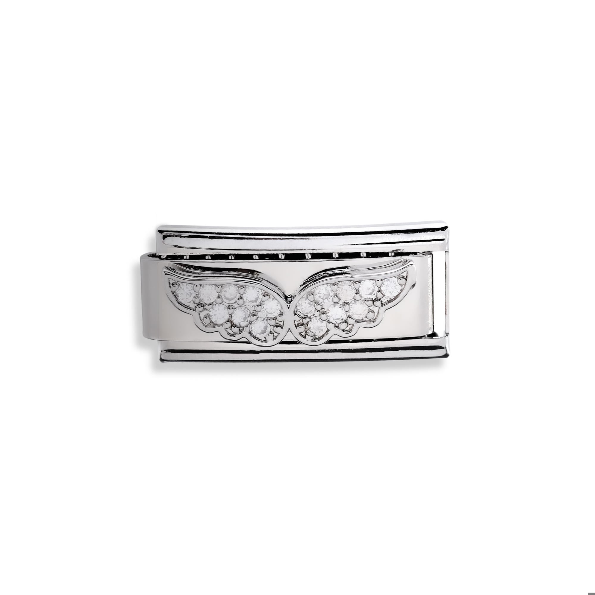 Charm eslabon italiano alas con cristales 20x10mm