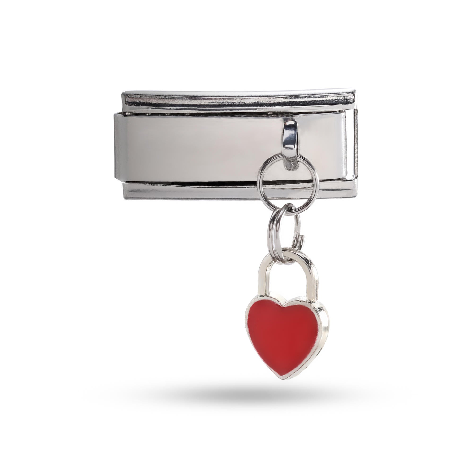 Charm eslabon italiano corazon colgante esmaltado 20x10mm