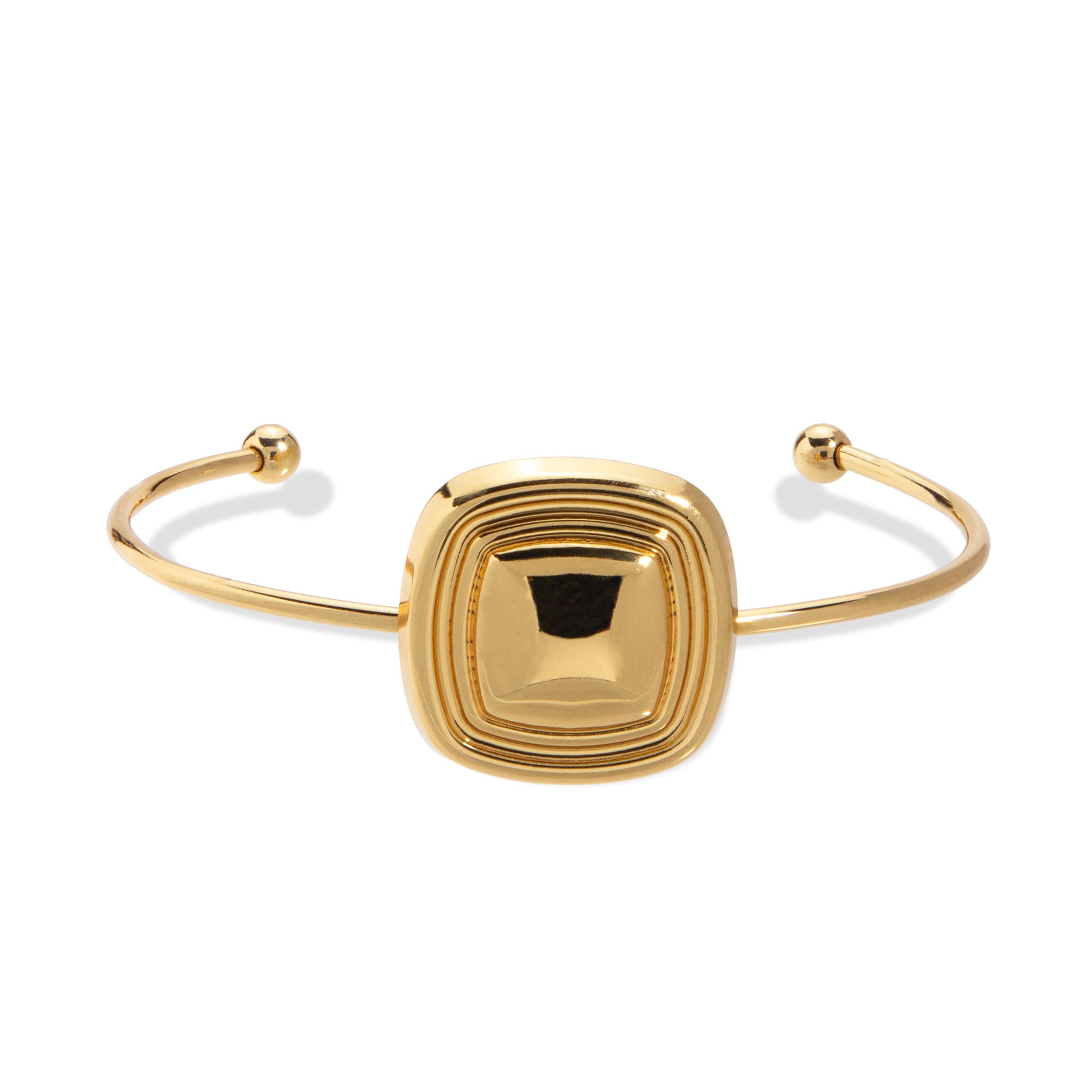 Brazalete ajustable tubular con cuadrado de diseño acanalado 25mm