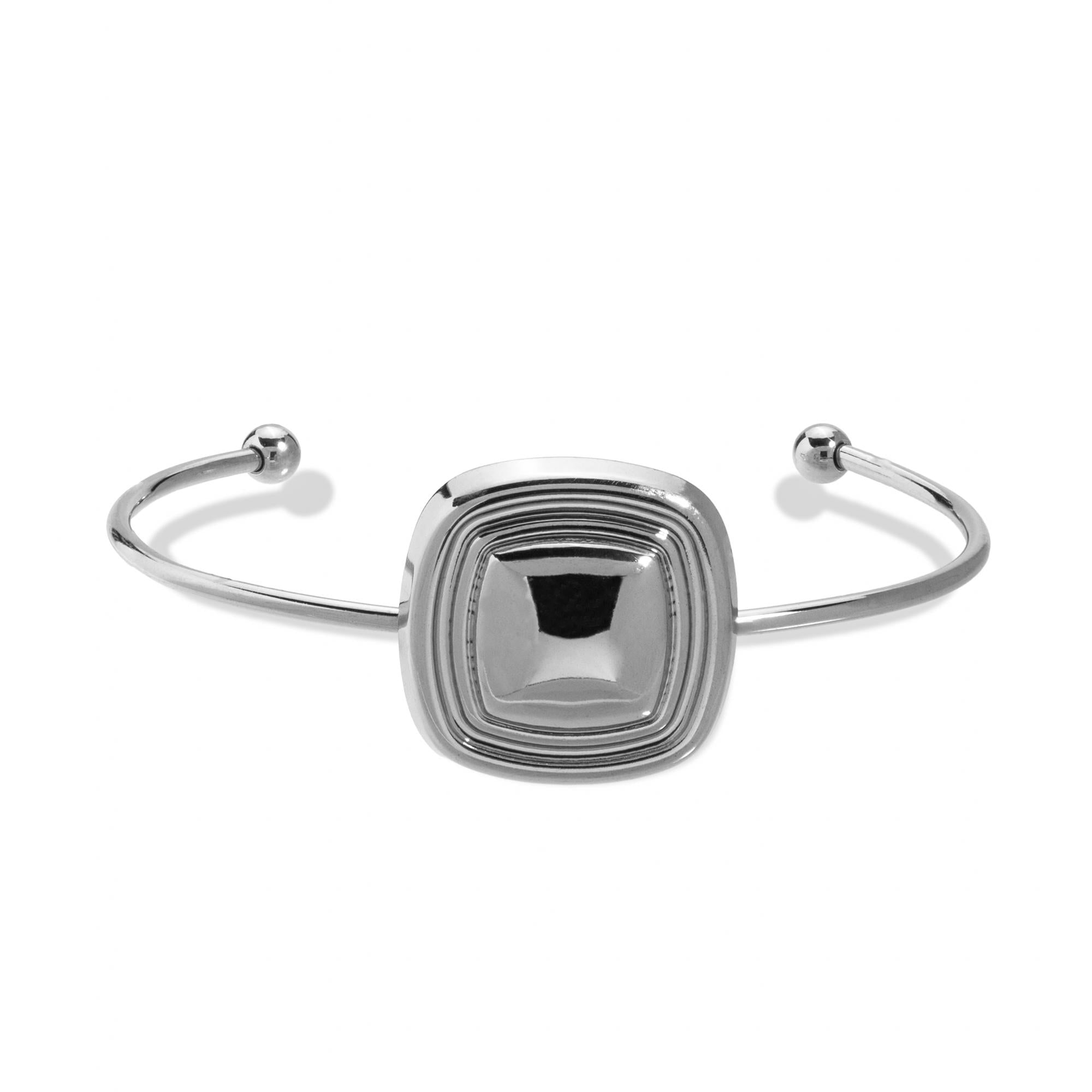 Brazalete ajustable tubular con cuadrado de diseño acanalado 25mm