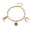 Pulsera con dijes de herradura bota vaquera y ojo turco 18-21cm
