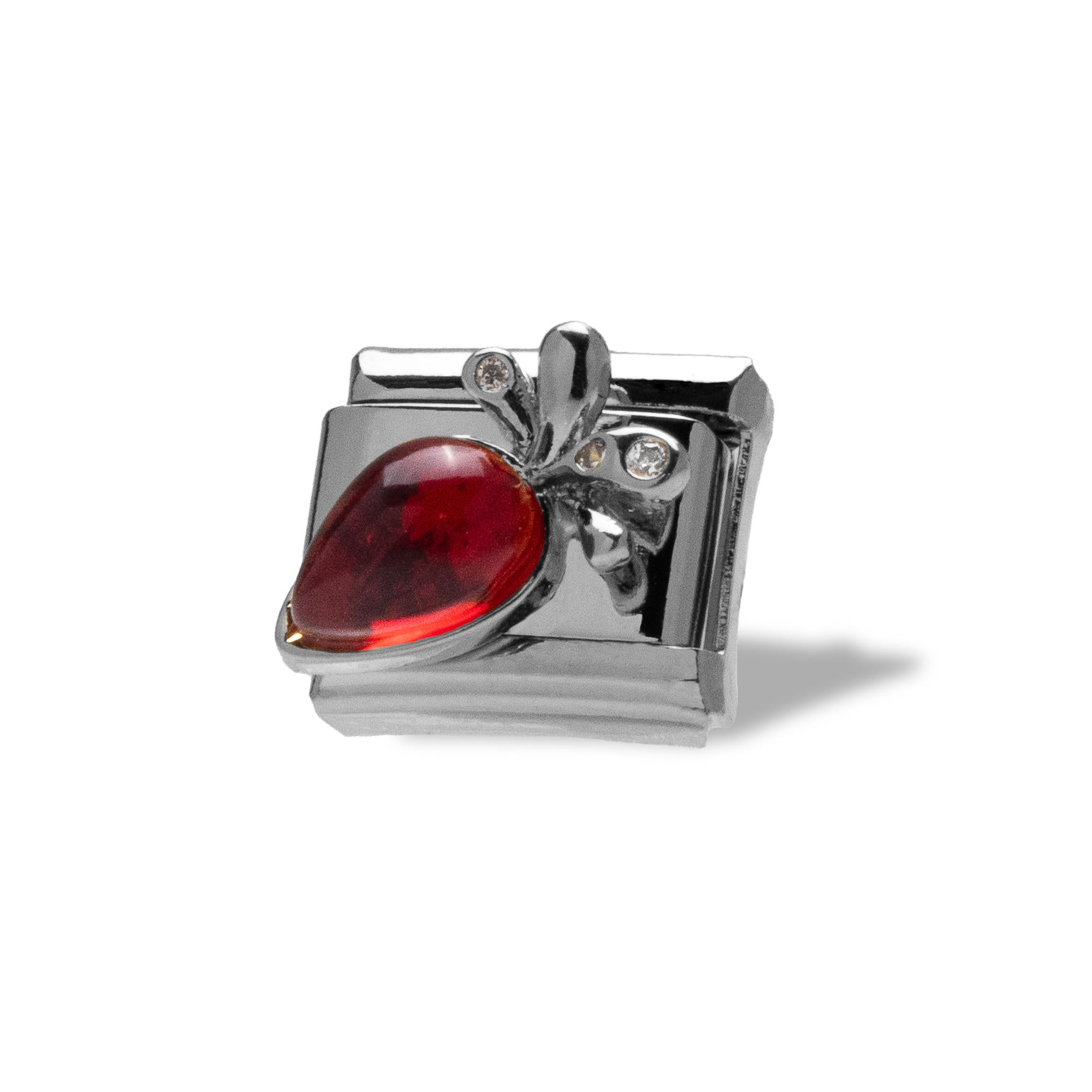 Charm eslabon italiano fresa con cristales 9x10mm