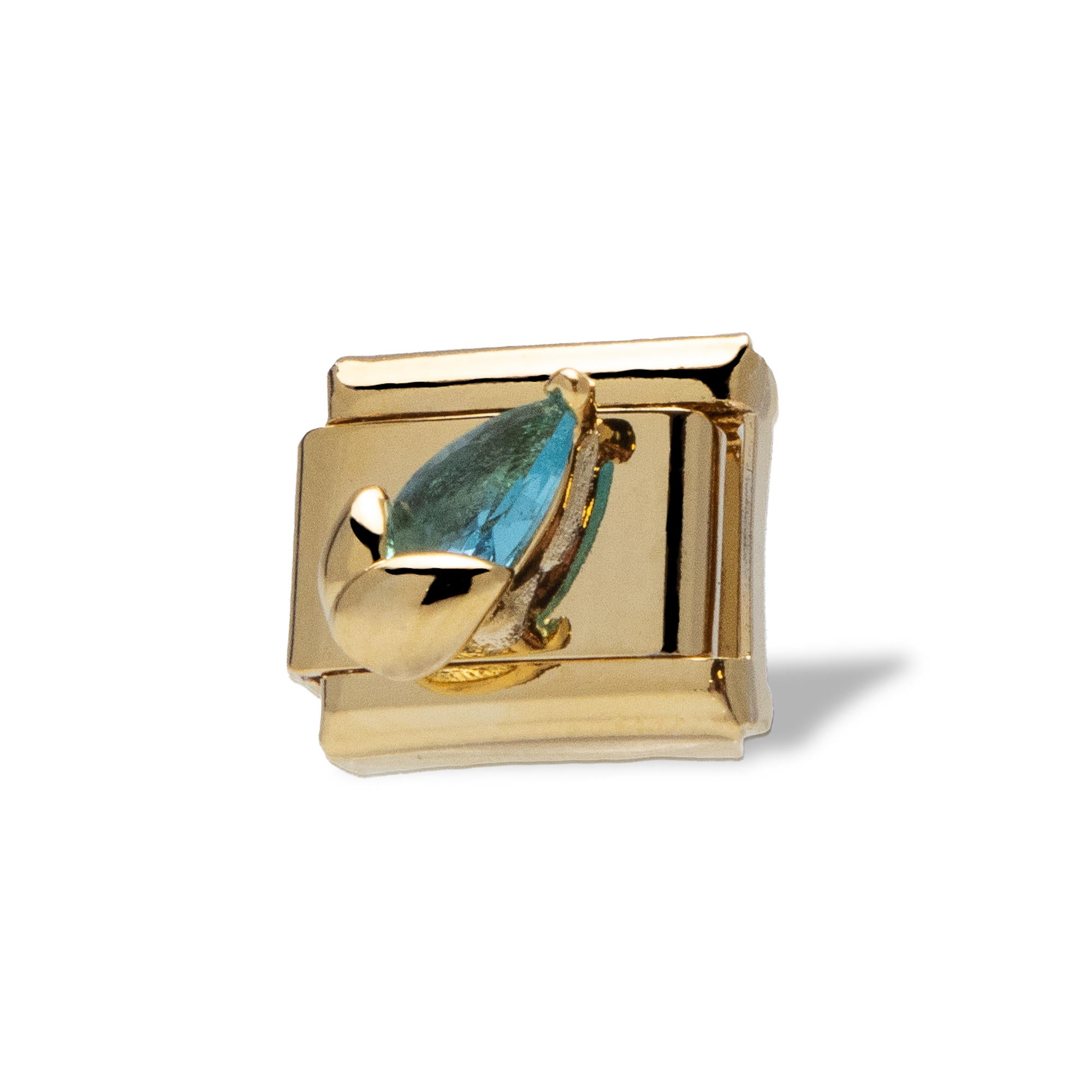 Charm eslabon italiano elote con cristal 9x10mm