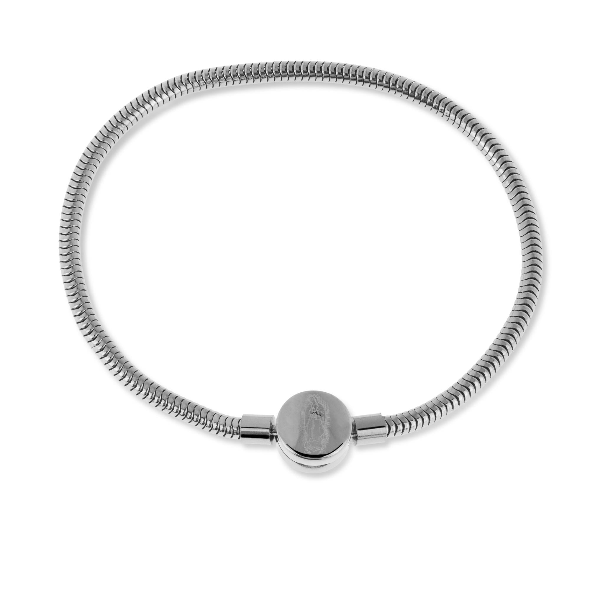 Pulsera para charms con Medalla Virgen de Guadalupe 19cm
