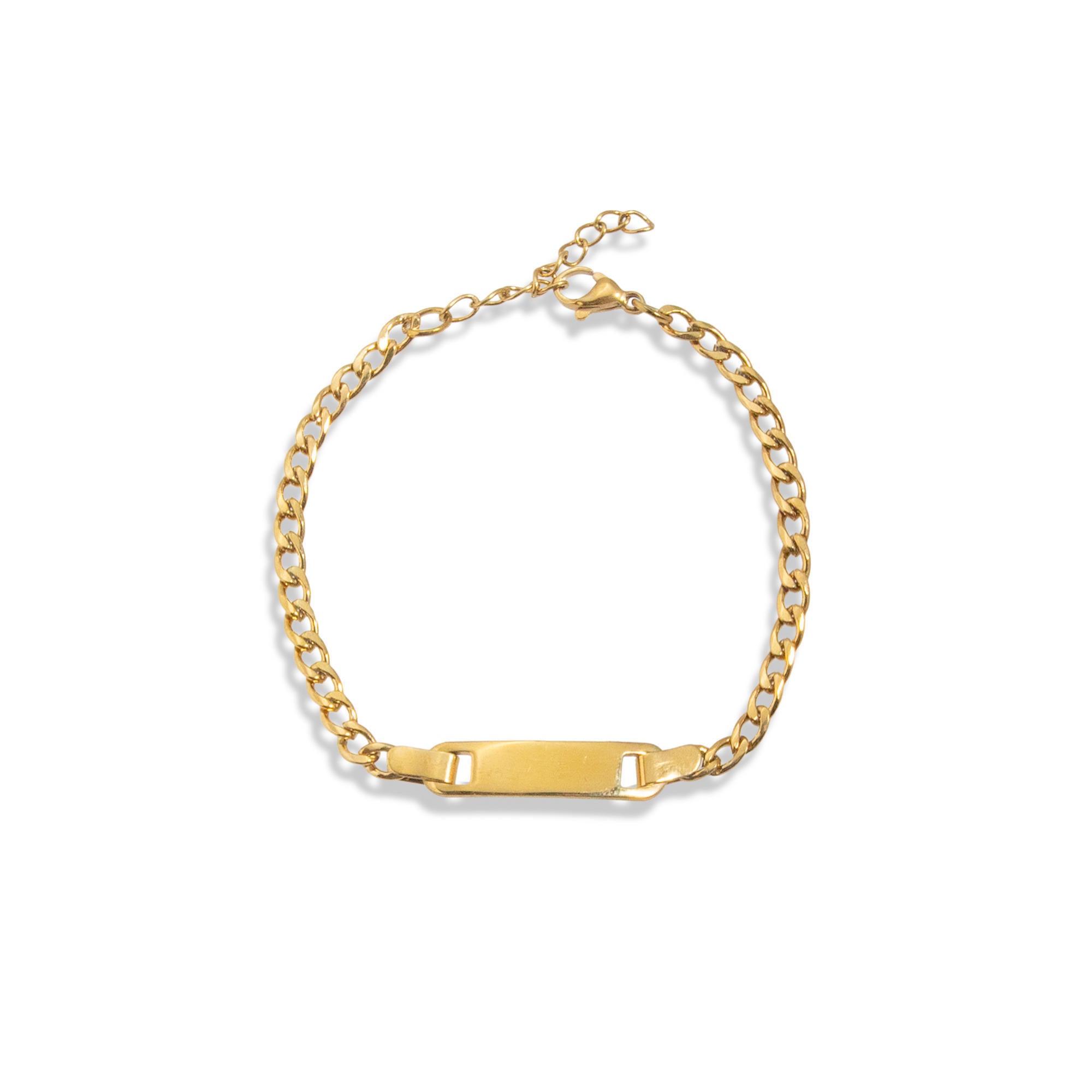 Esclava barbada con placa lisa 15cm