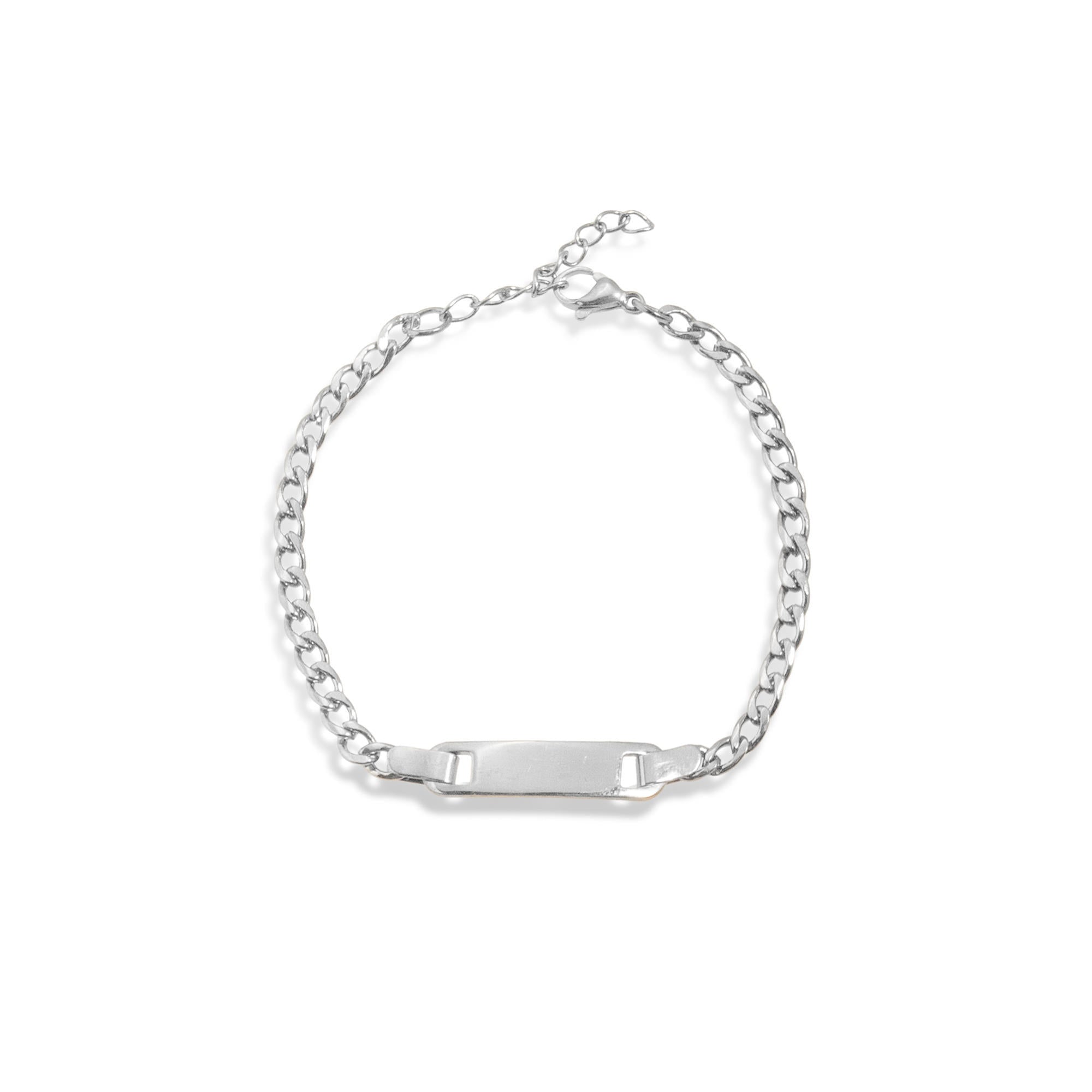 Esclava barbada con placa lisa 15cm