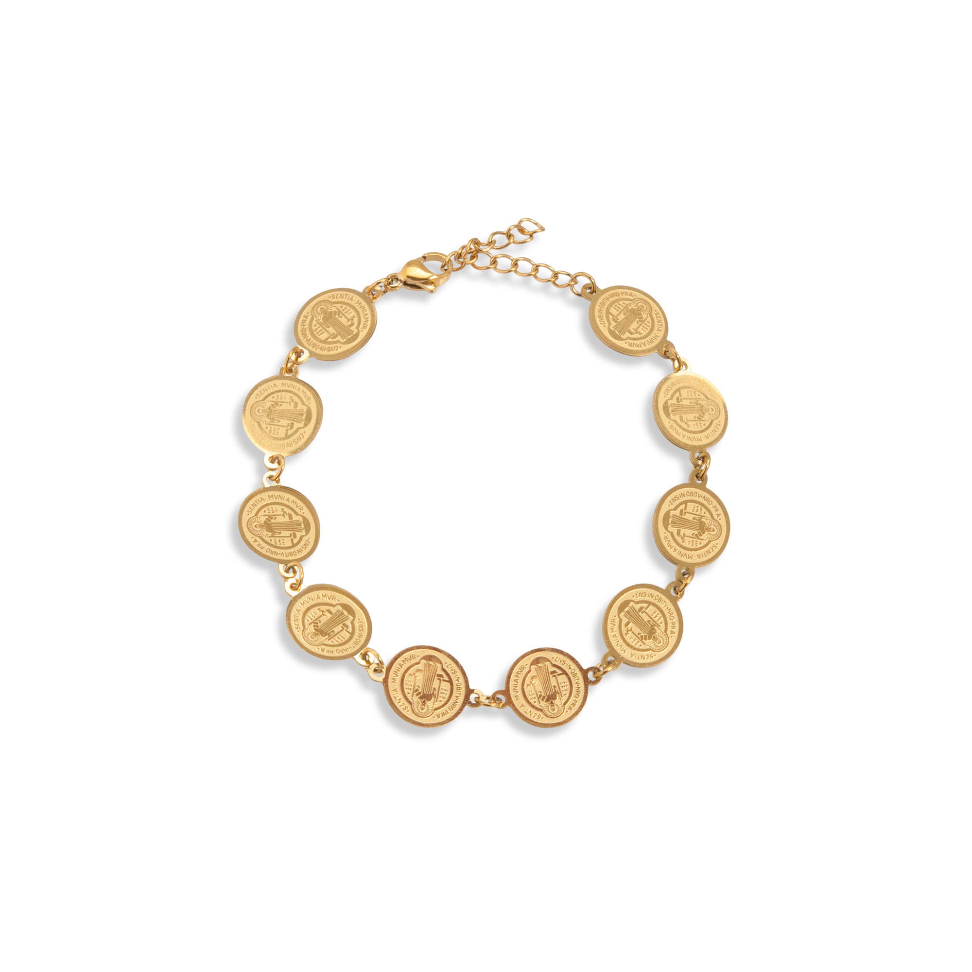 Pulsera de Medallas redondas de San Benito 18cm