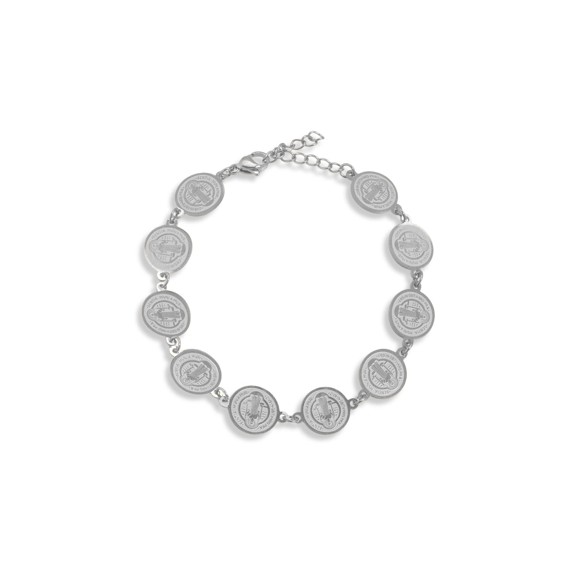 Pulsera de Medallas redondas de San Benito 18cm