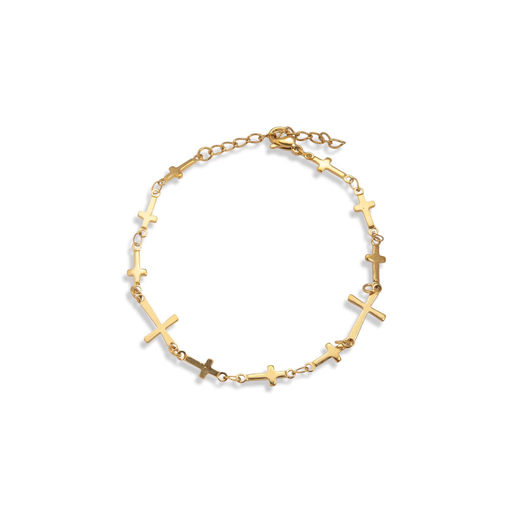 Pulsera Cruces lisas 18.5cm