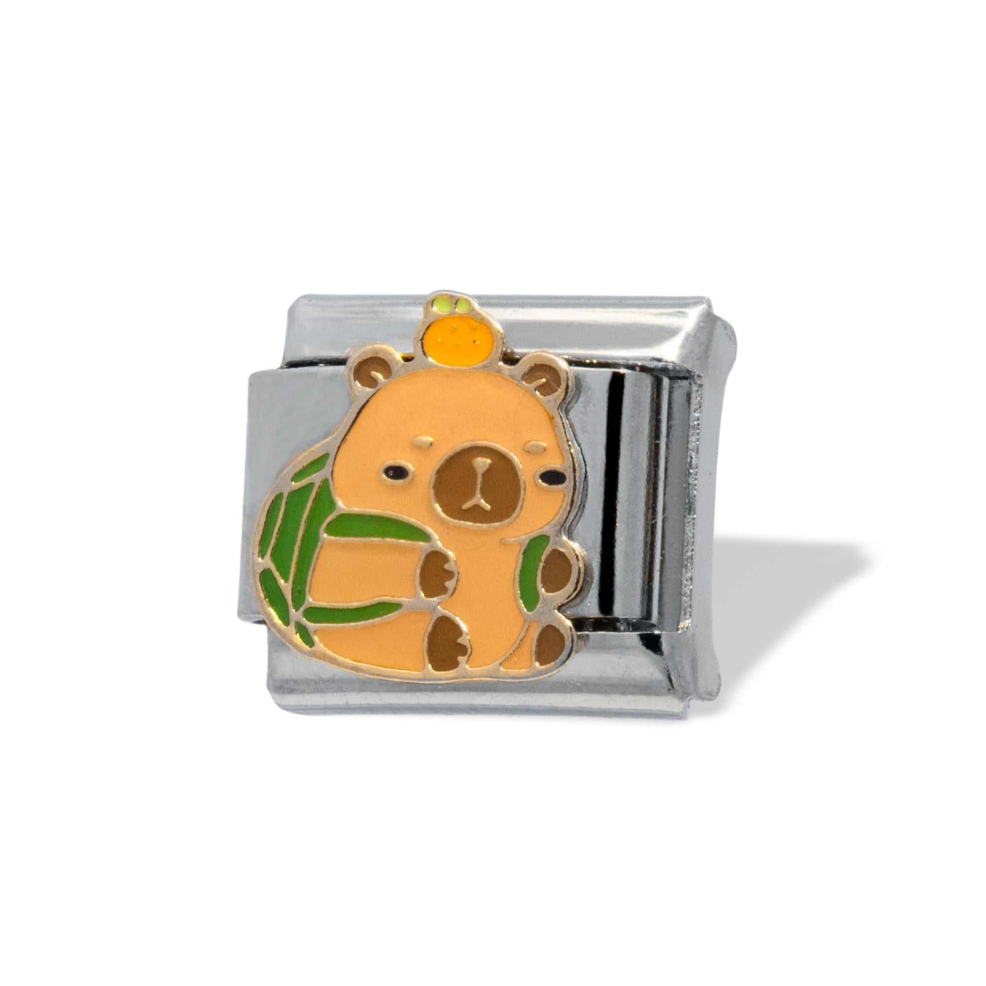 Charm eslabon italiano capibara esmaltado 9x10mm