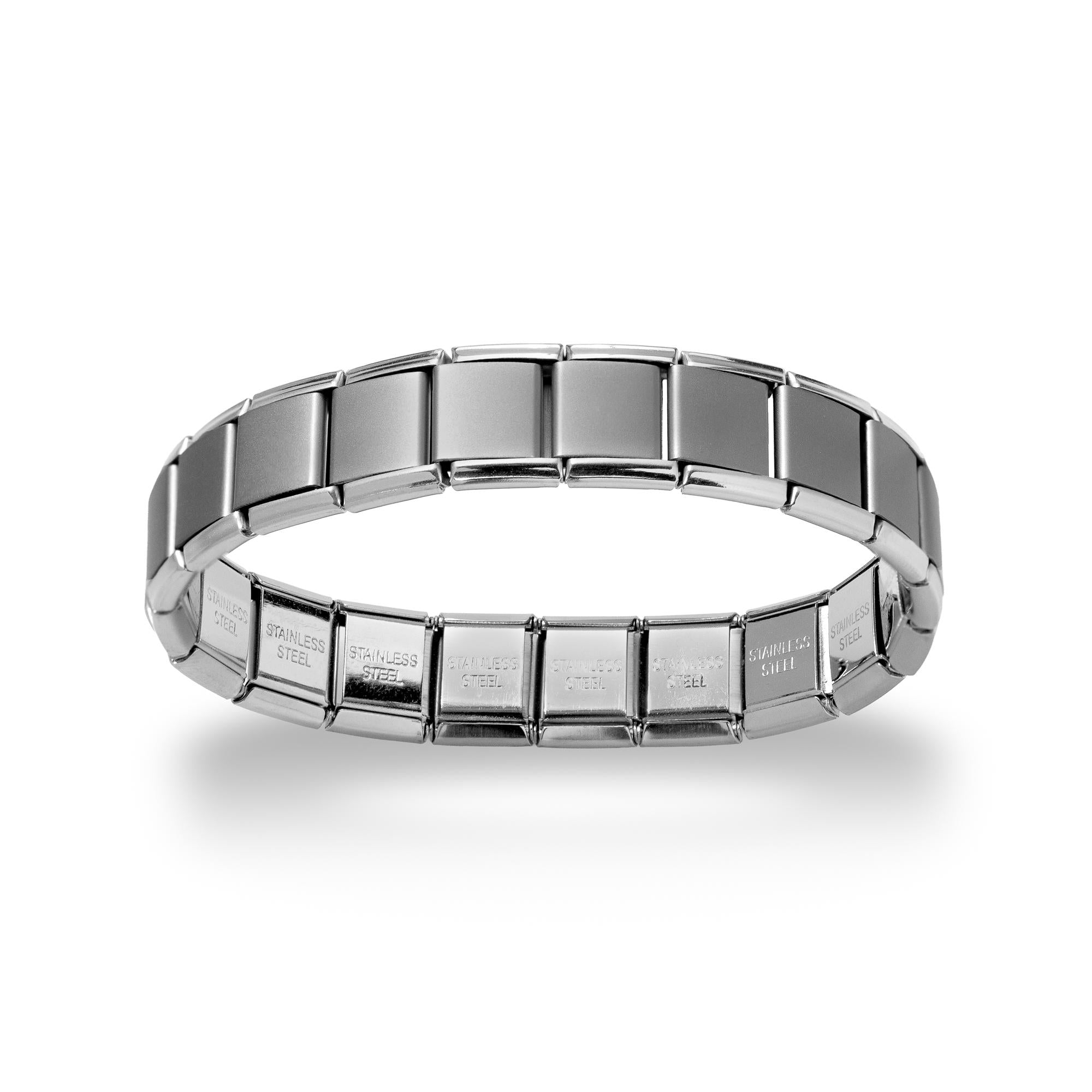Brazalete italiano ajustable liso con doble acabado 13mm