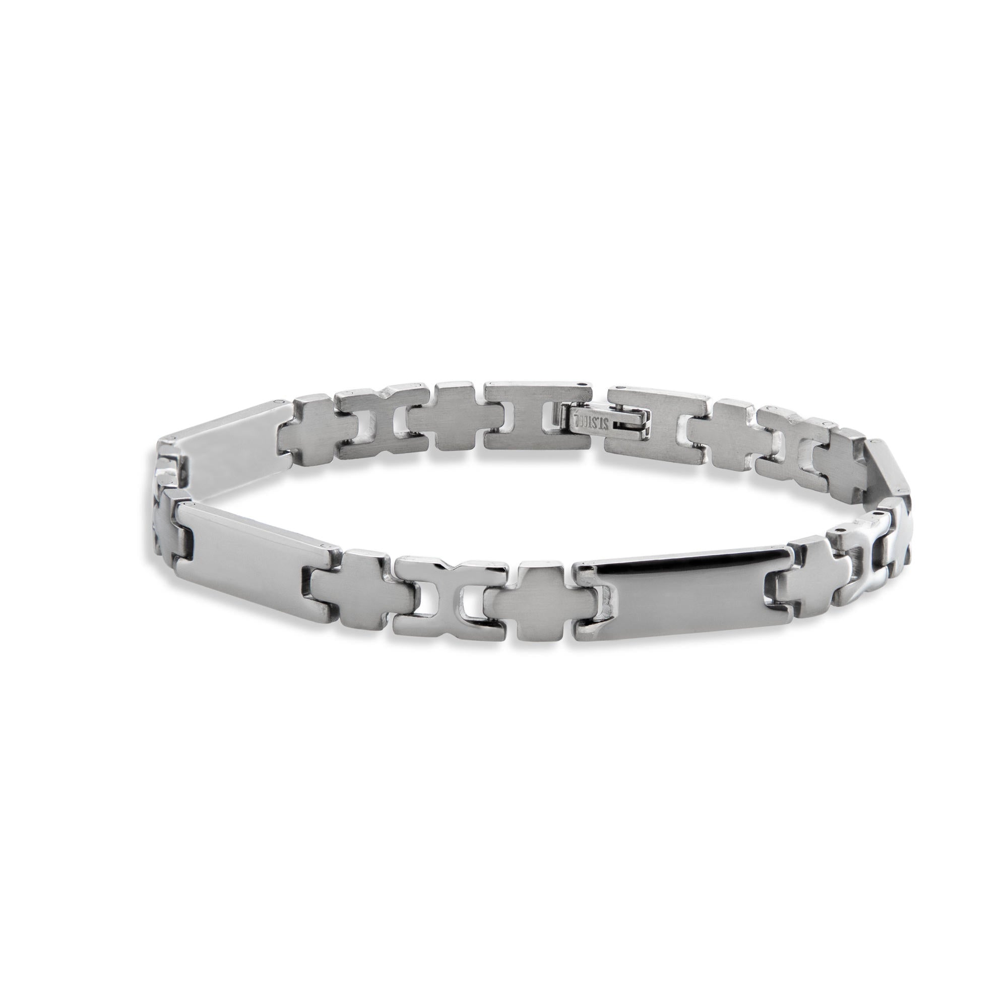 Pulsera eslabon rectangular liso 21cm