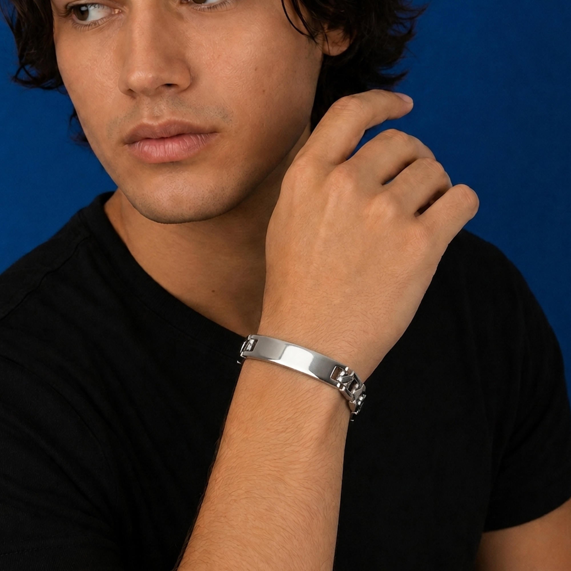 Pulsera con placa eslabon cubano 22cm