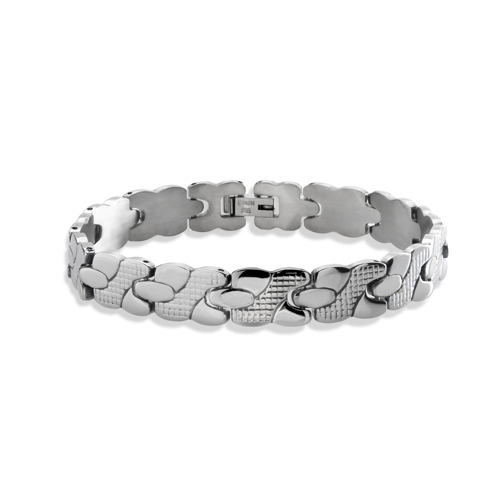 Pulsera eslabon mosaico con grabado 21cm