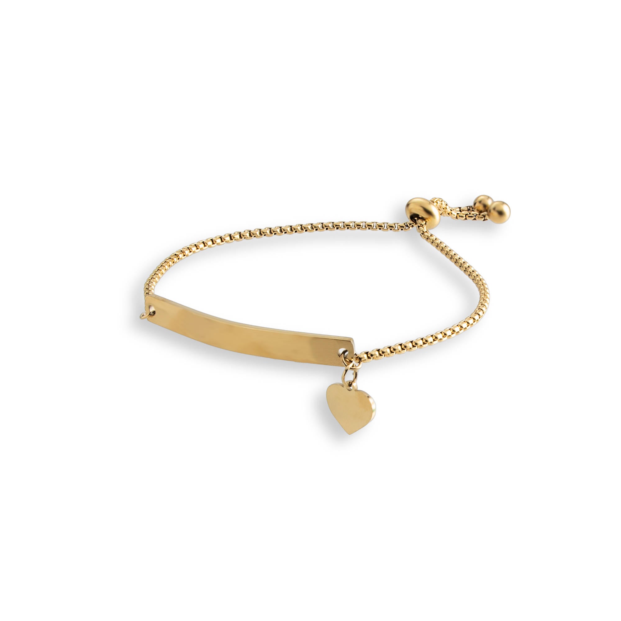 Esclava ajustable con placa lisa corazon liso colgante 10mm