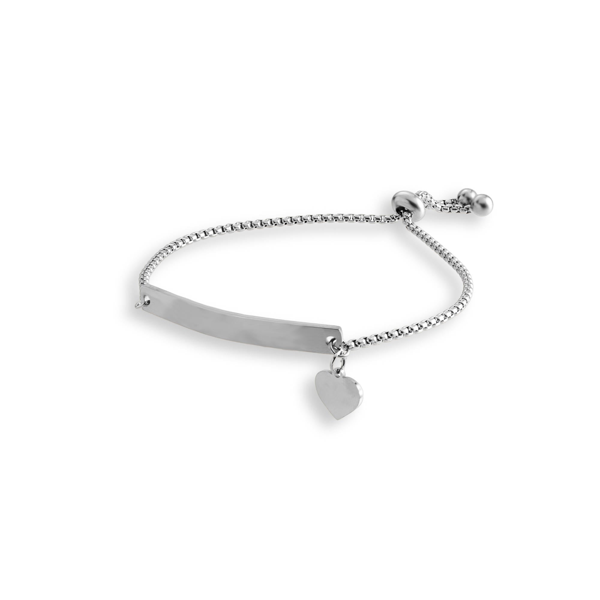 Esclava ajustable con placa lisa corazon liso colgante 10mm