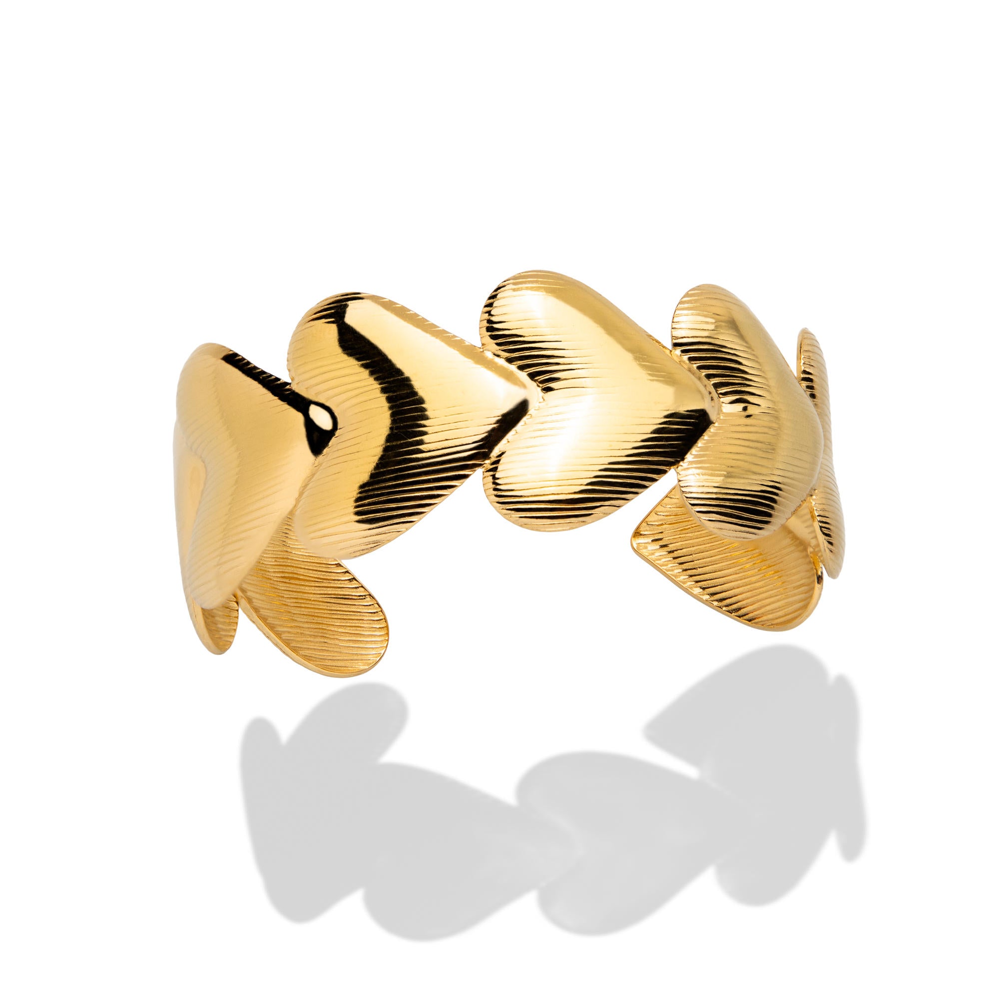 Brazalete ajustable corazones texturizado lineal 25mm