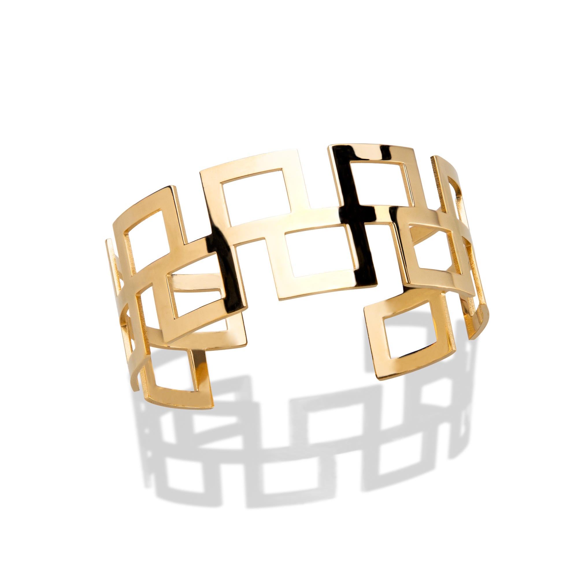 Brazalete ajustable silueta de cuadros entrelazados liso 6.5cm