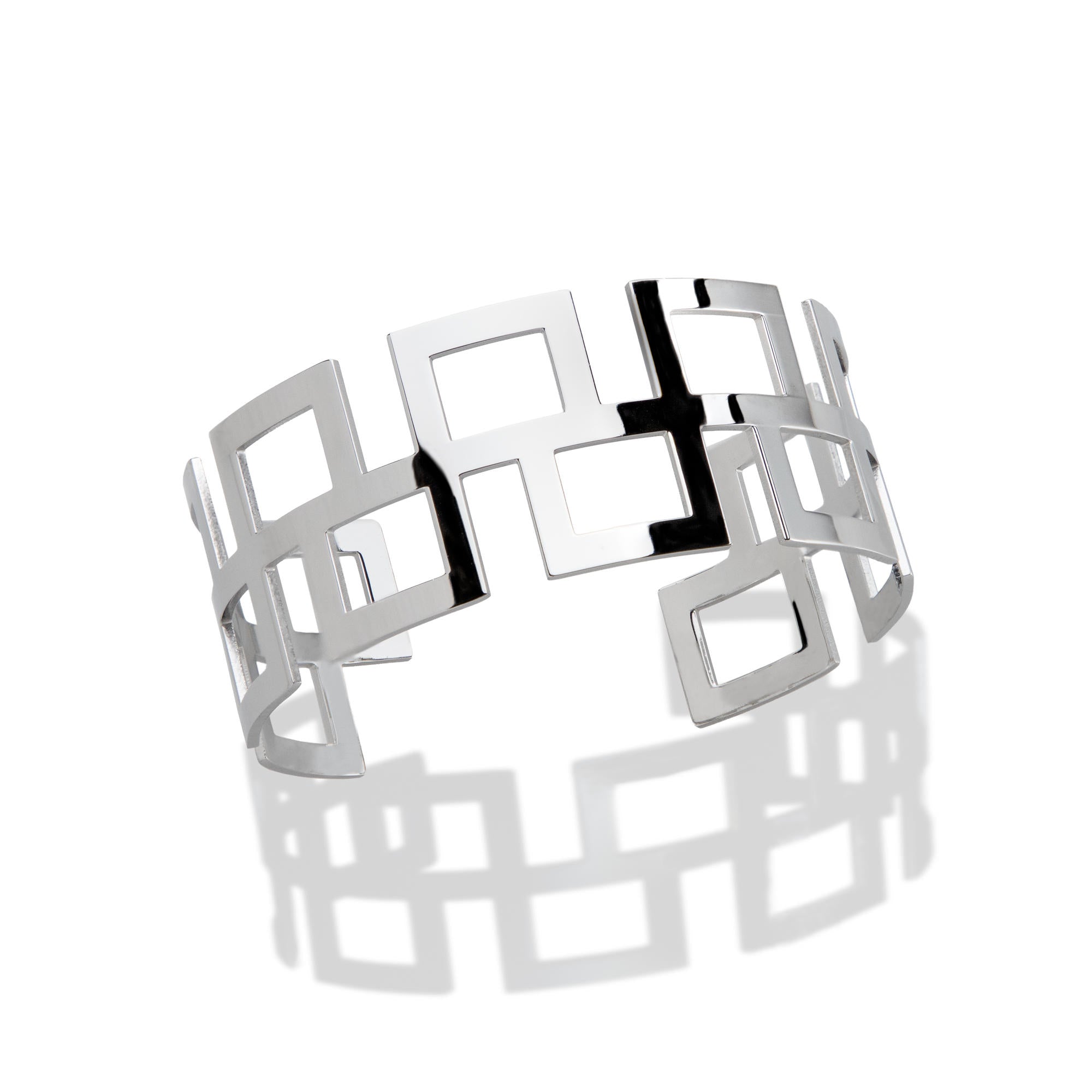 Brazalete ajustable silueta de cuadros entrelazados liso 6.5cm
