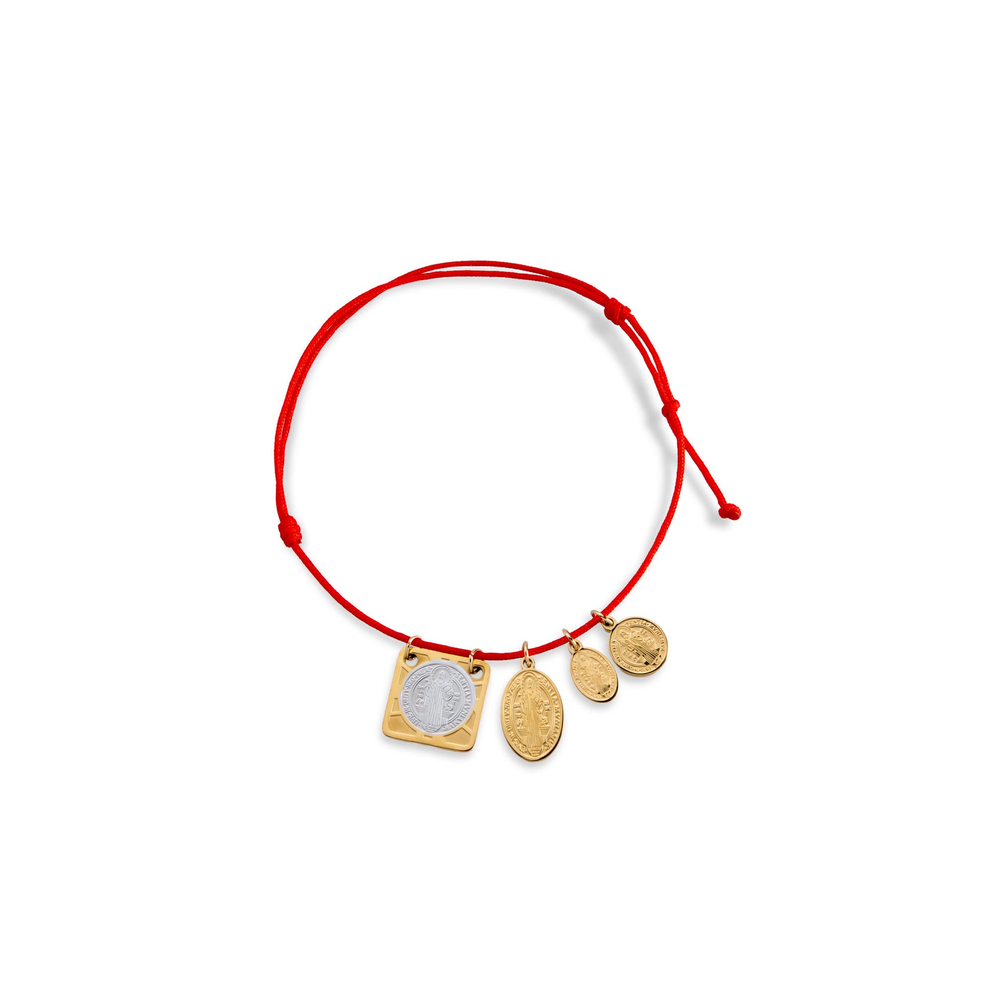 Pulsera ajustable hilo dijes colgantes San Benito 8-18mm