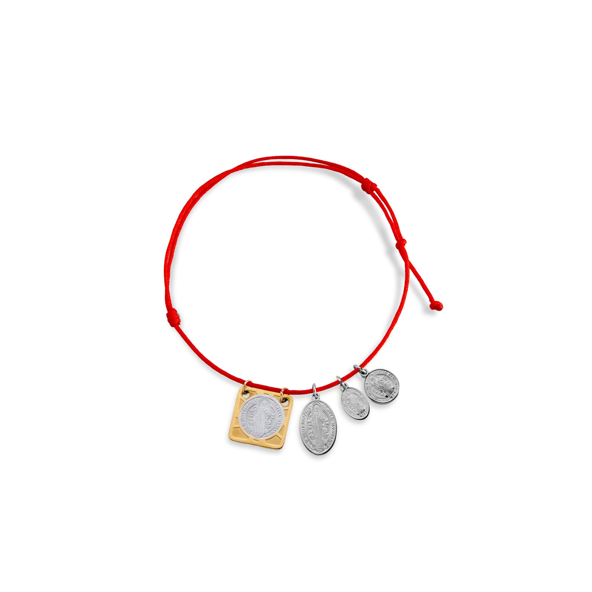 Pulsera ajustable hilo dijes colgantes San Benito 8-18mm